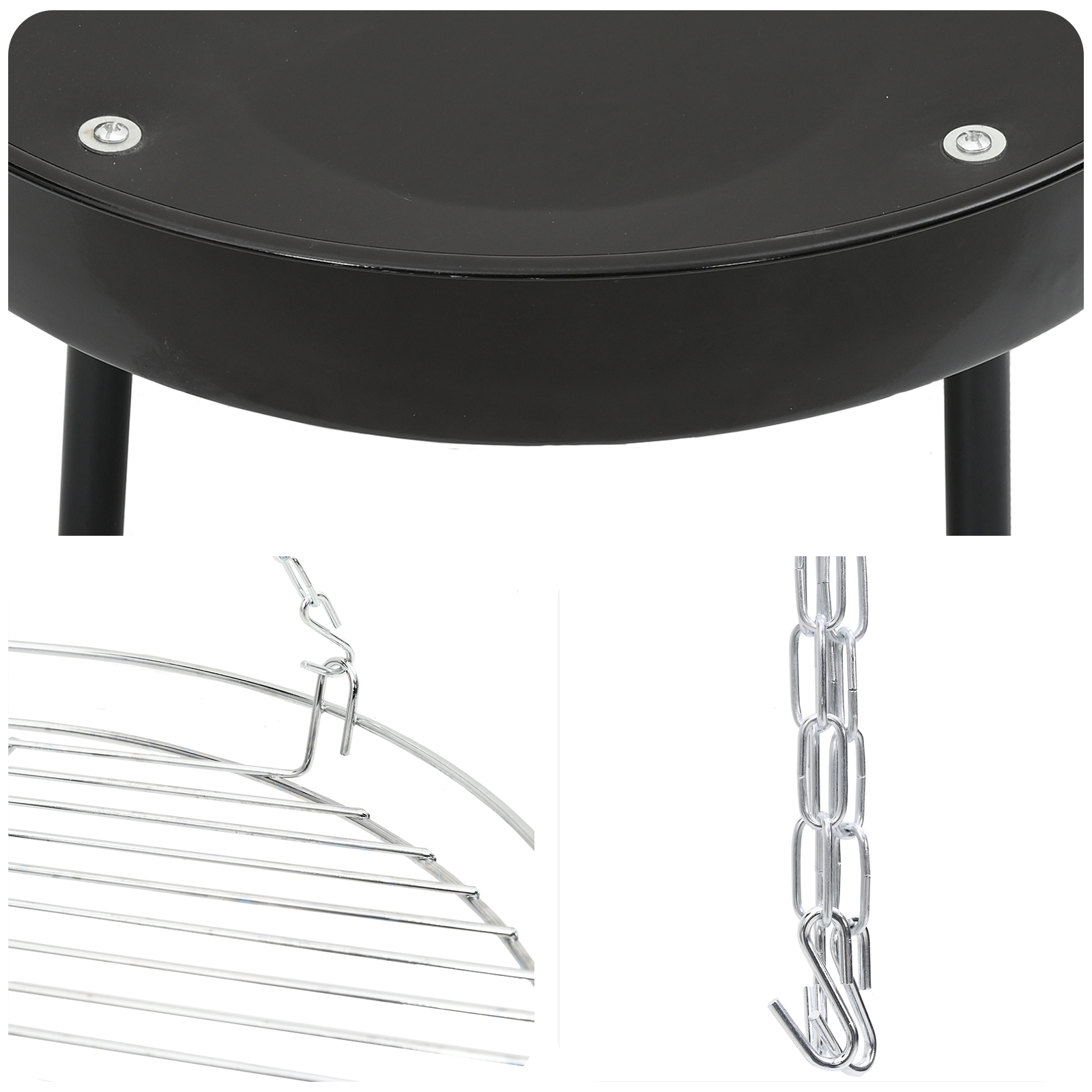 Campfire Cooking Tripod with Grill Grate and Fire Tray 170 cm - Image 7