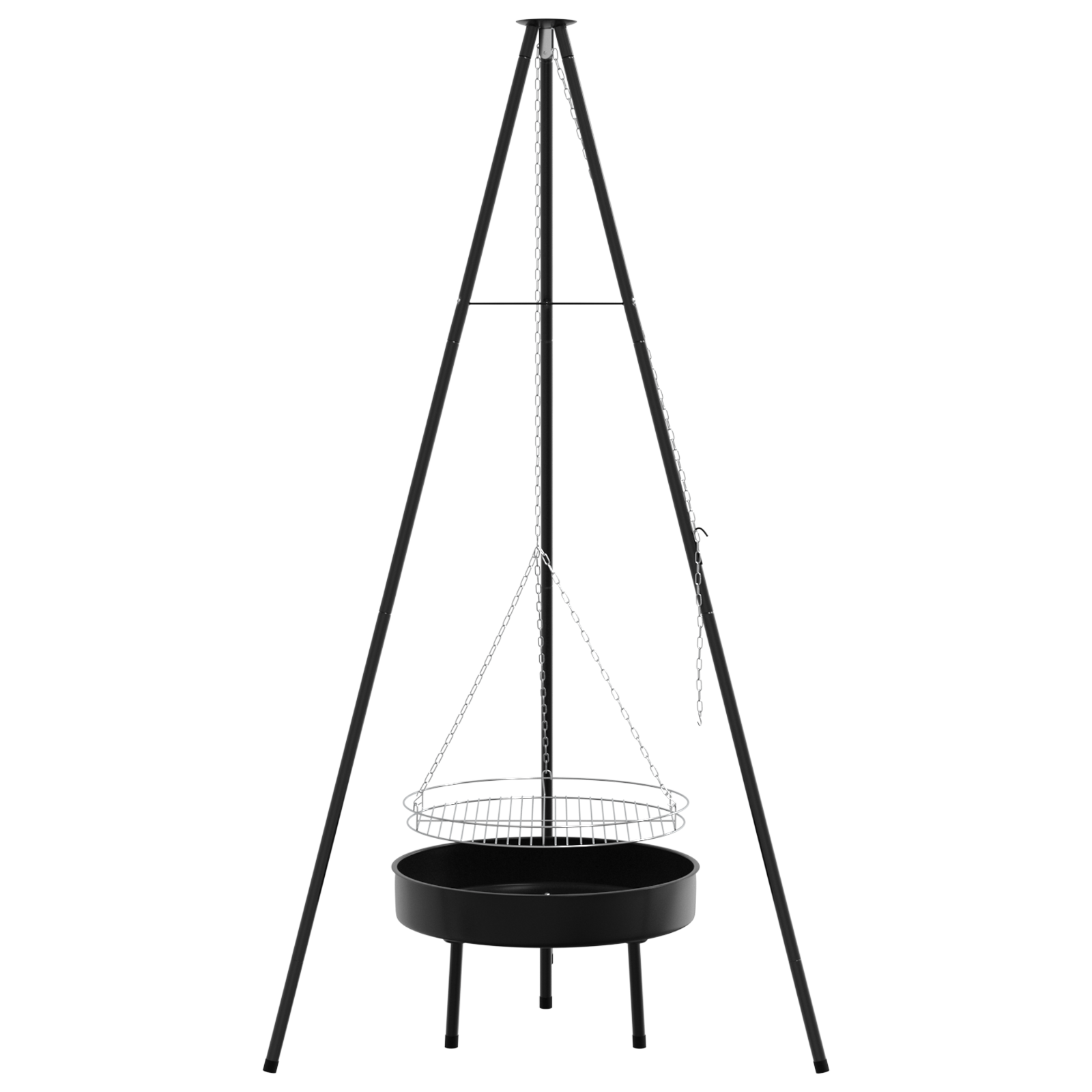 Campfire Cooking Tripod with Grill Grate and Fire Tray 170 cm - Image 4