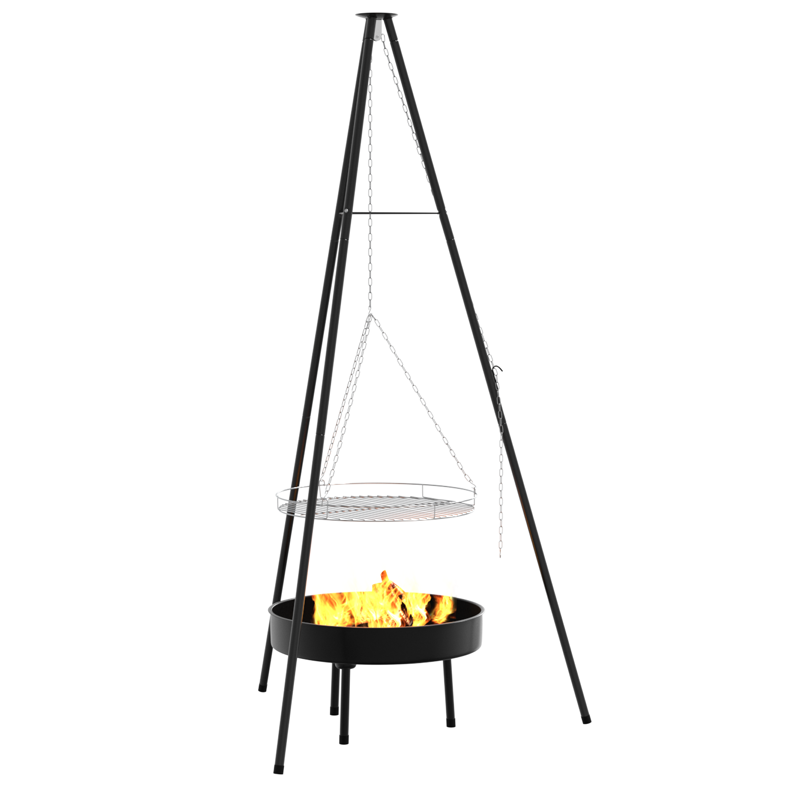 Campfire Cooking Tripod with Grill Grate and Fire Tray 170 cm - Image 3