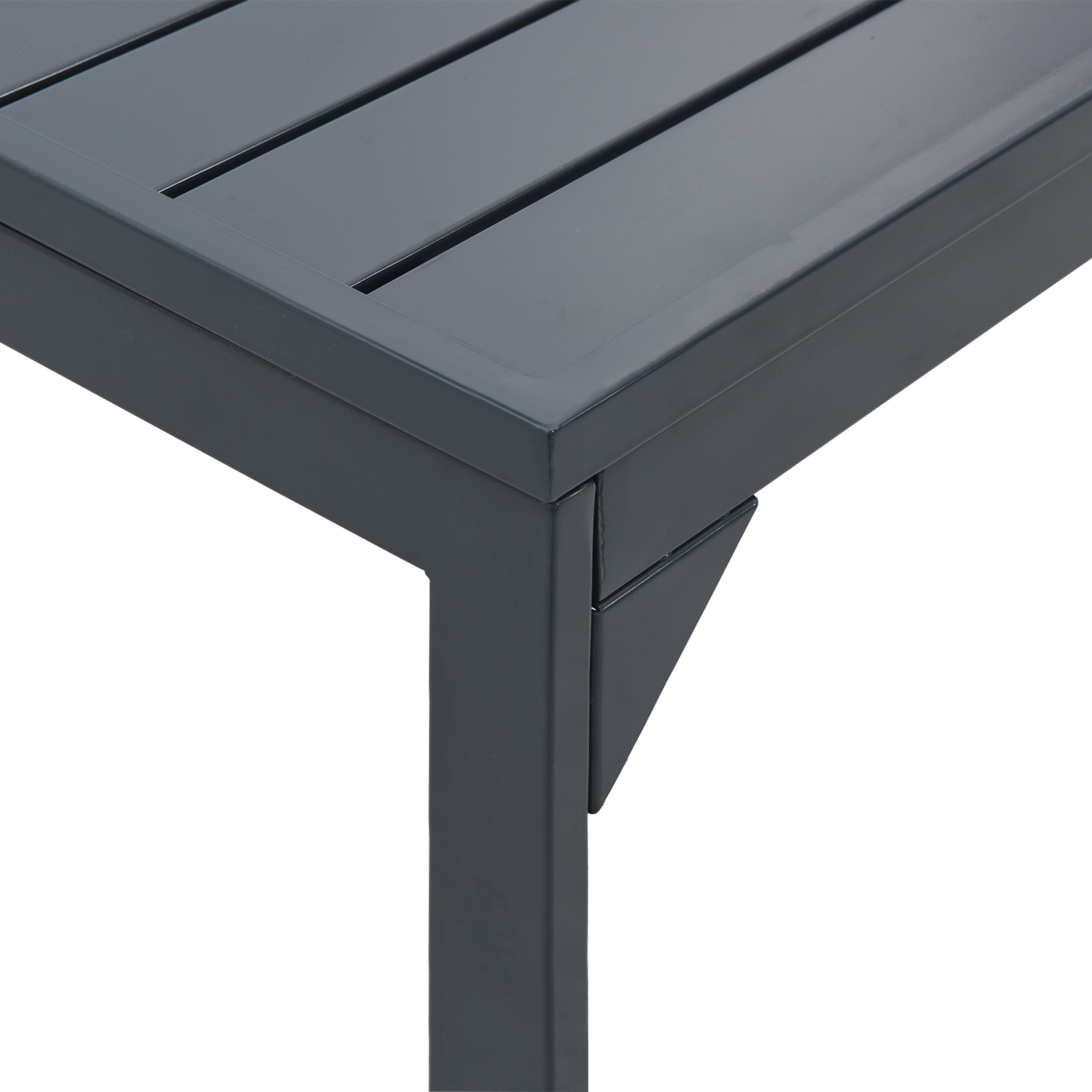 Garden Table Dark Grey Aluminium Large Expandable Table Leaves - Image 8