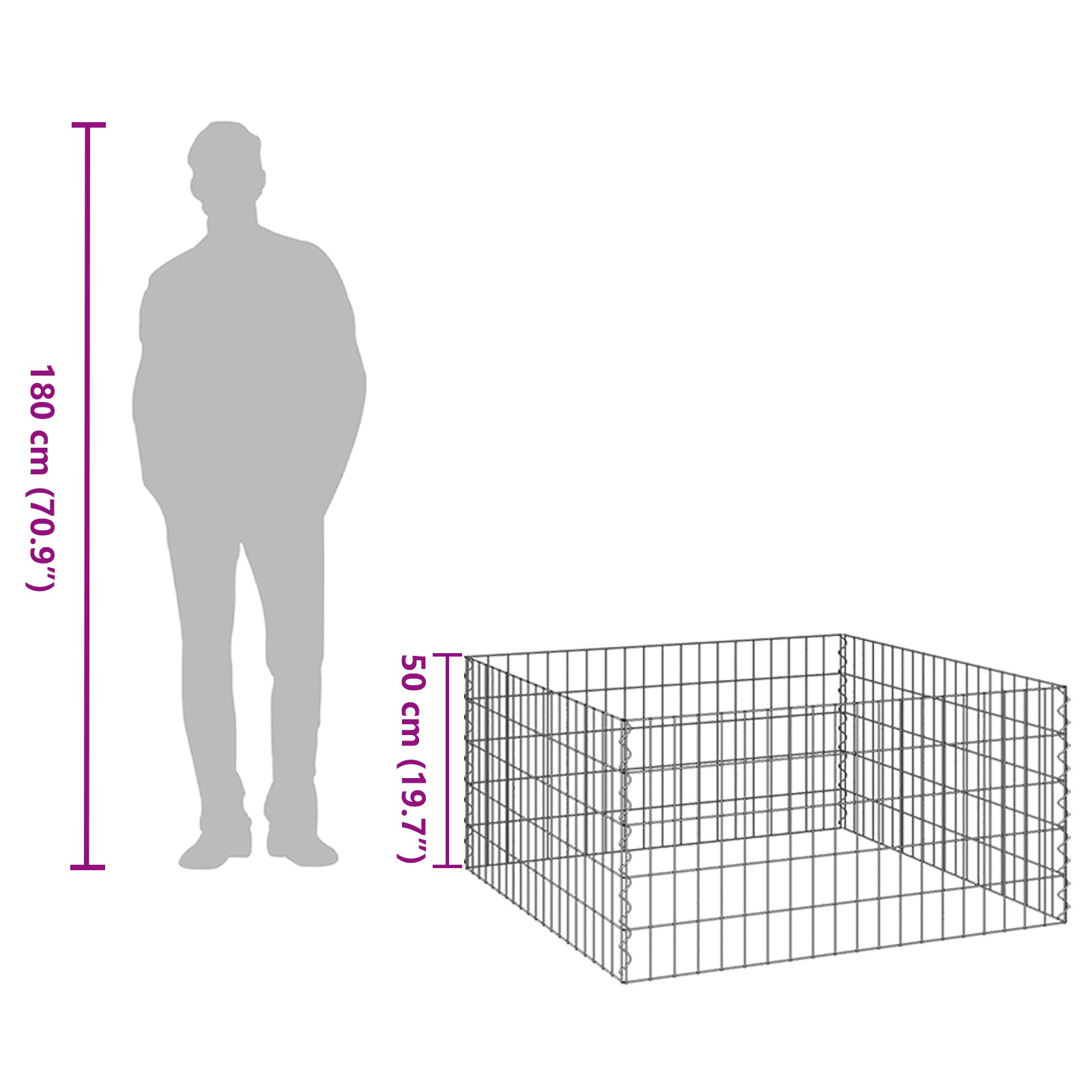 Garden Composter 100x100x50 cm Galvanized Steel Square - Image 8