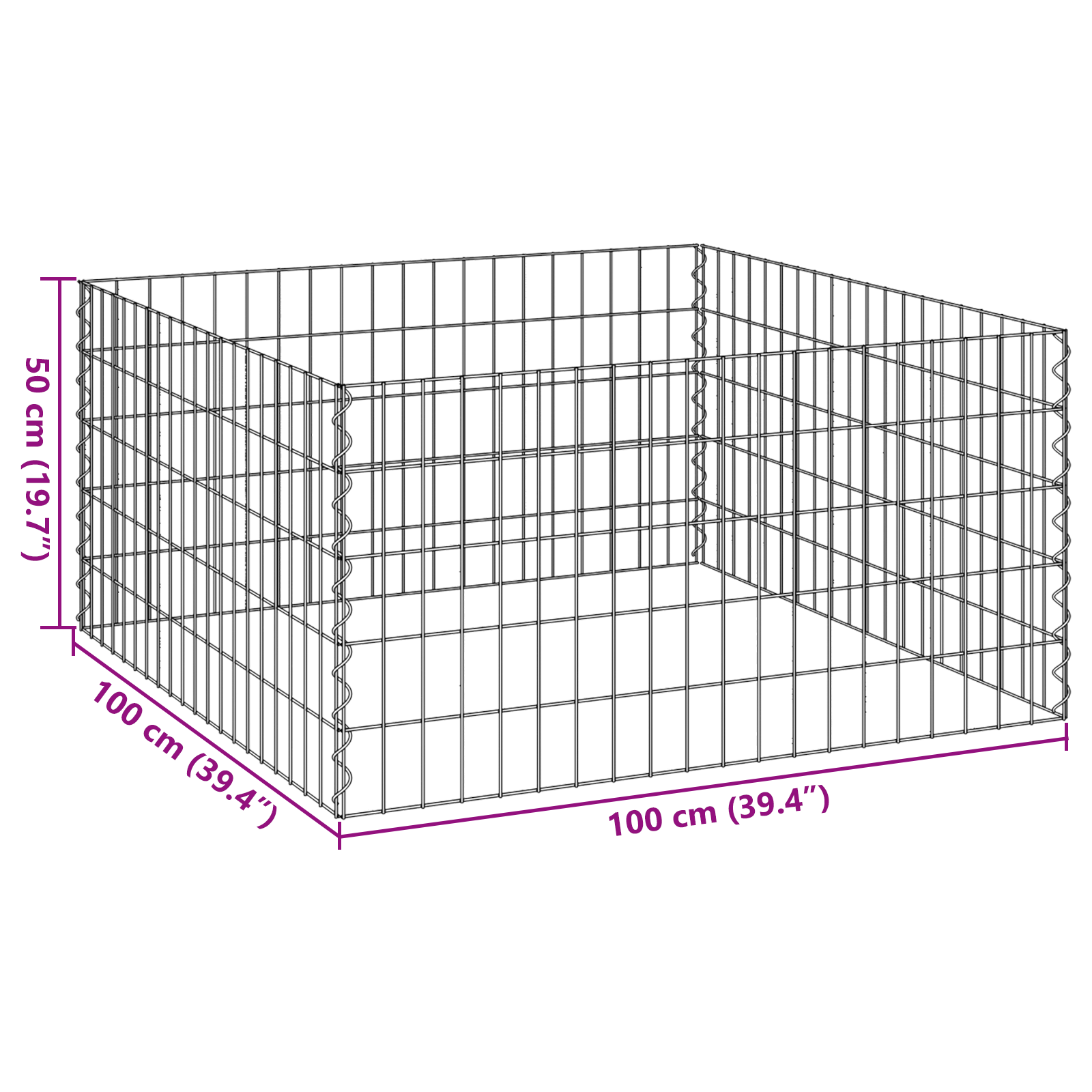 Garden Composter 100x100x50 cm Galvanized Steel Square - Image 7