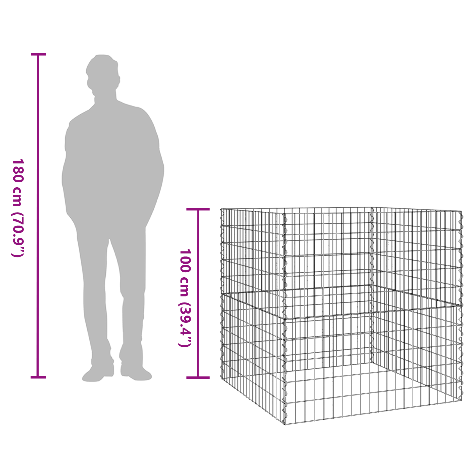 Garden Composter 100x100x100 cm Galvanized Steel Square - Image 8