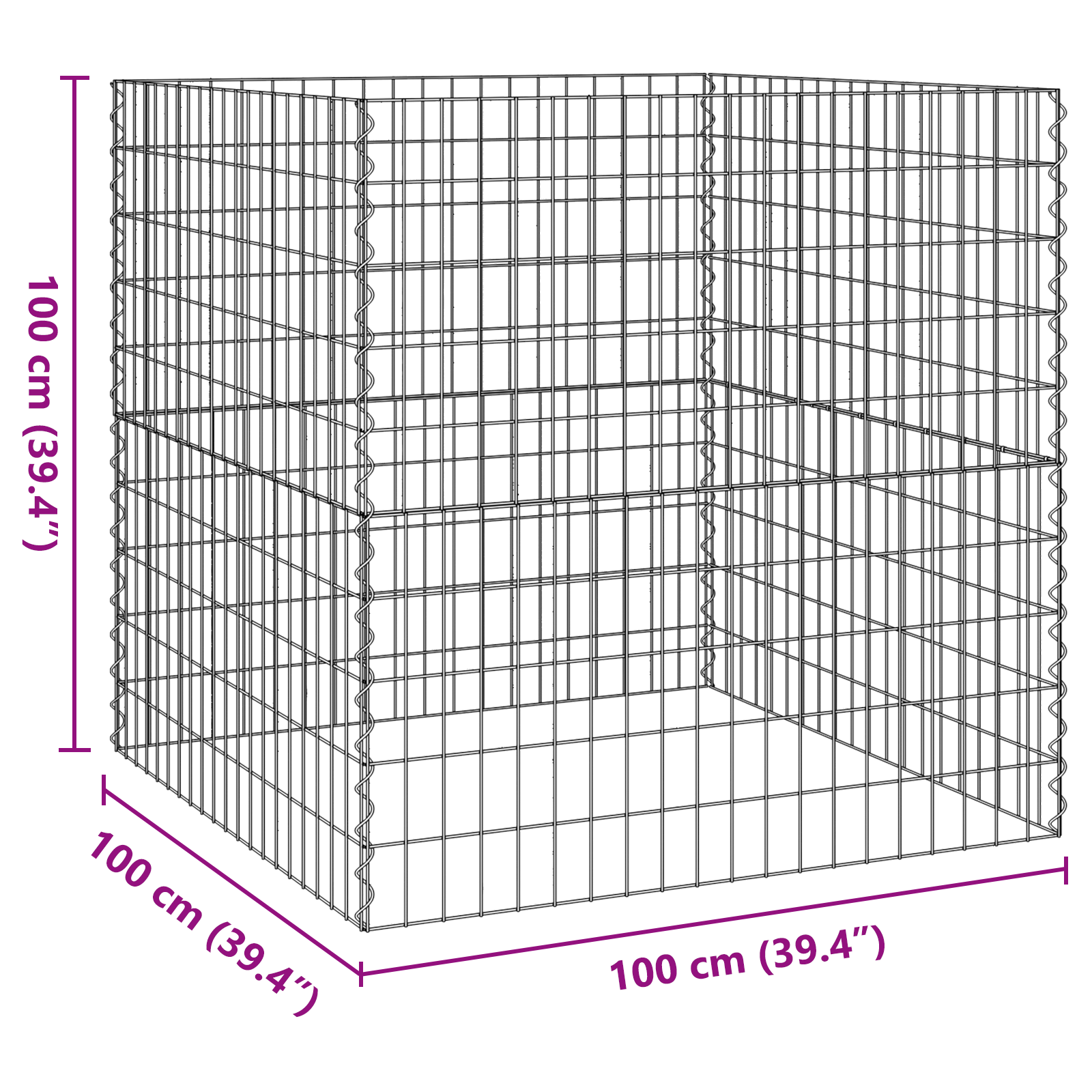 Garden Composter 100x100x100 cm Galvanized Steel Square - Image 7
