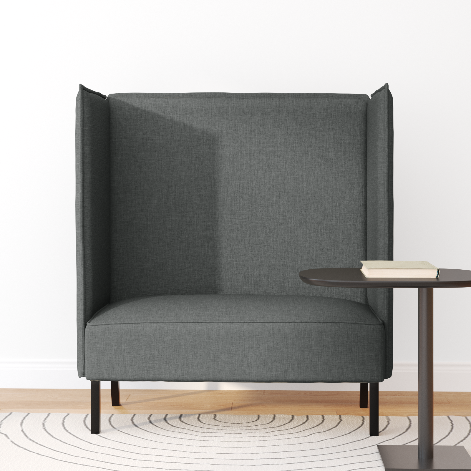 Highback Sofa Dark Grey 109x56x121 cm Fabric - Image 3