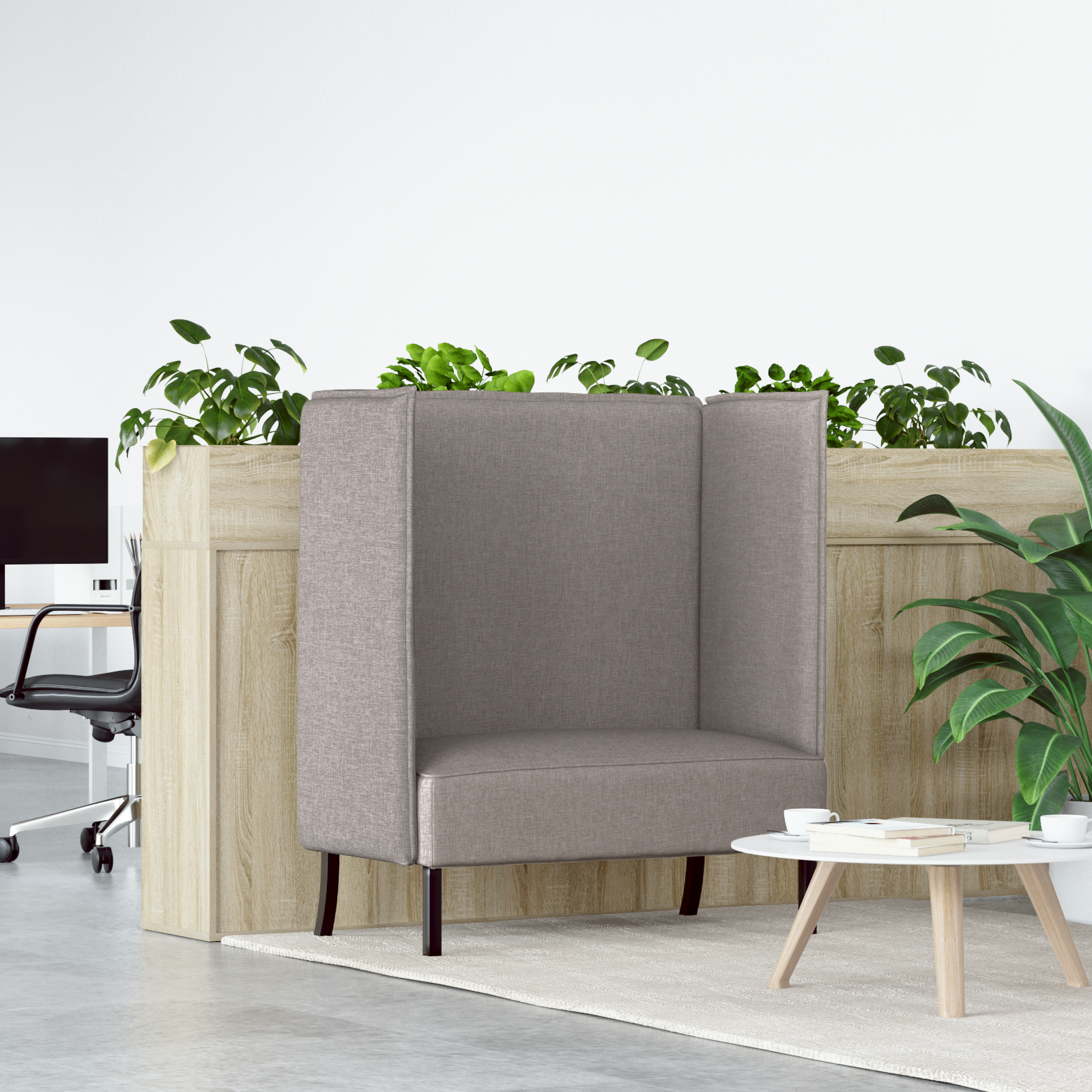 Thumbnail - vidaXL Hochlehner Sofa Taupe 109x56x121 cm Stoff