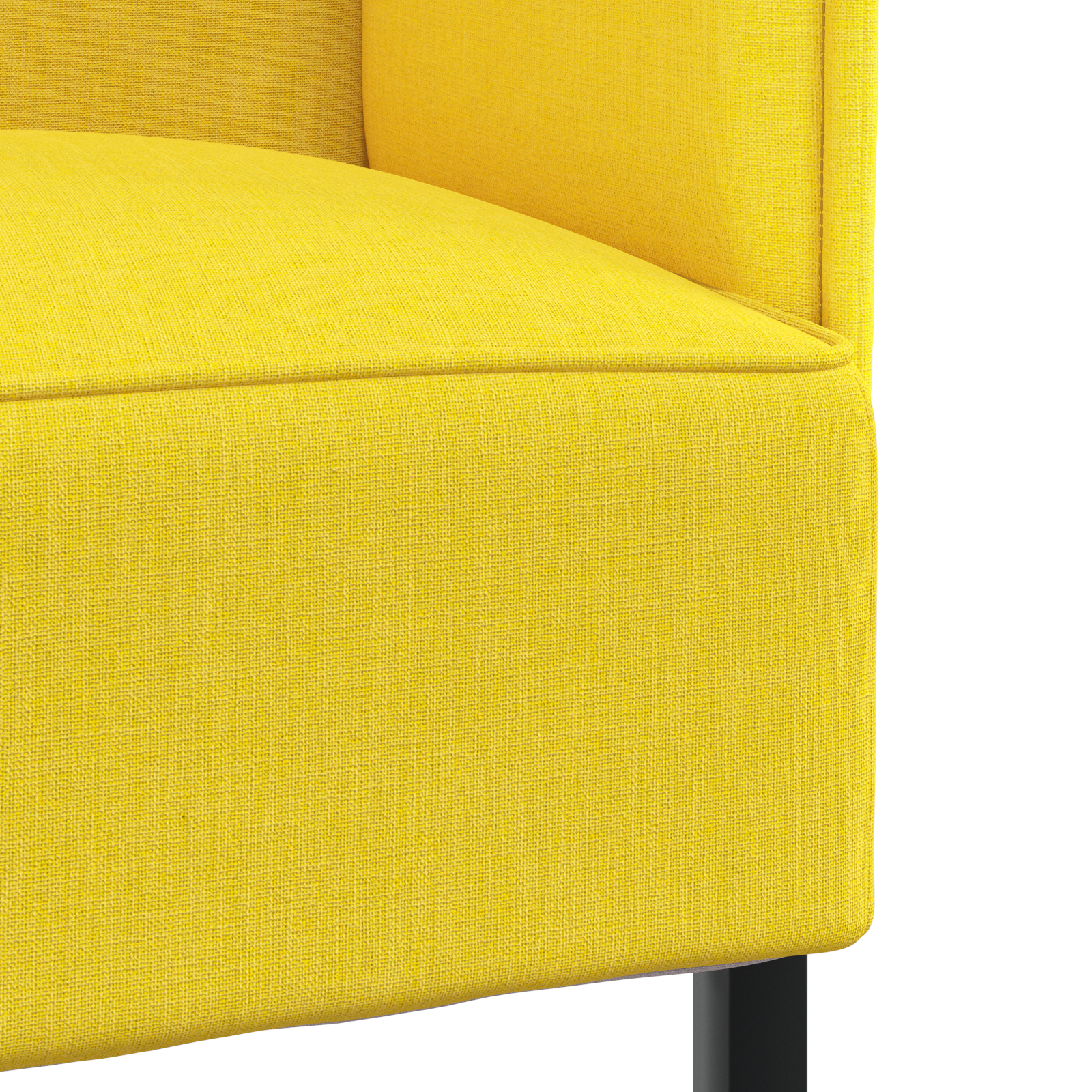 Highback Sofa Light Yellow 109x56x121 cm Fabric - Image 8