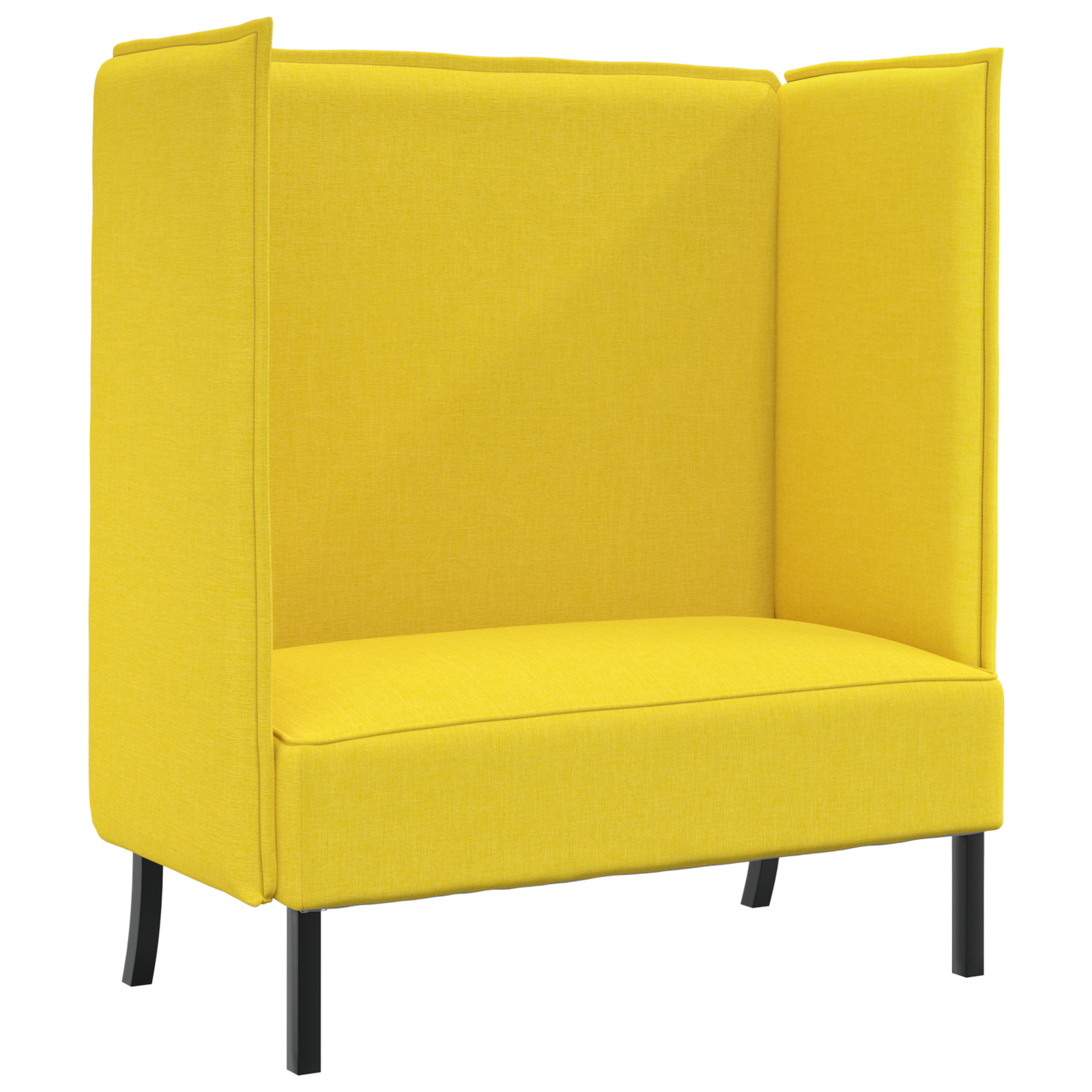 Highback Sofa Light Yellow 109x56x121 cm Fabric - Image 2