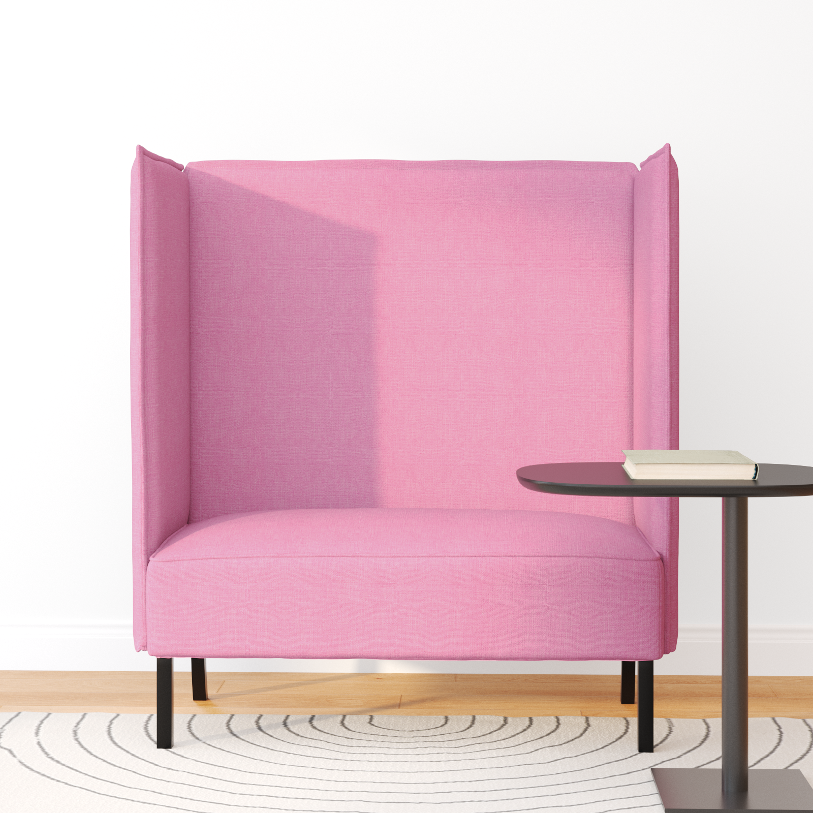 Highback Sofa Pink 109x56x121 cm Fabric - Image 3