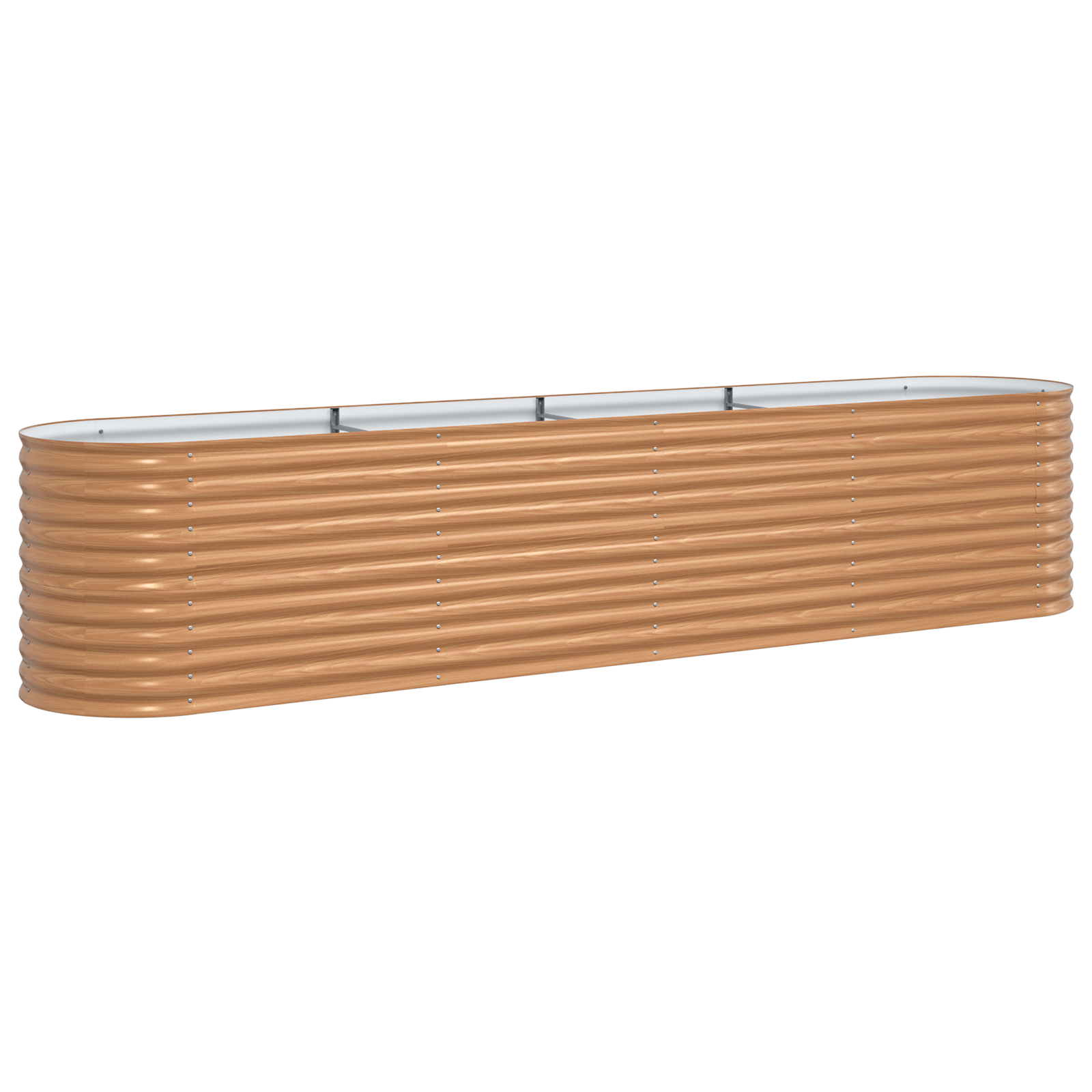 Garden Raised Bed Wood effect Galvanized steel 400 x 80 x 81 cm - Image 2