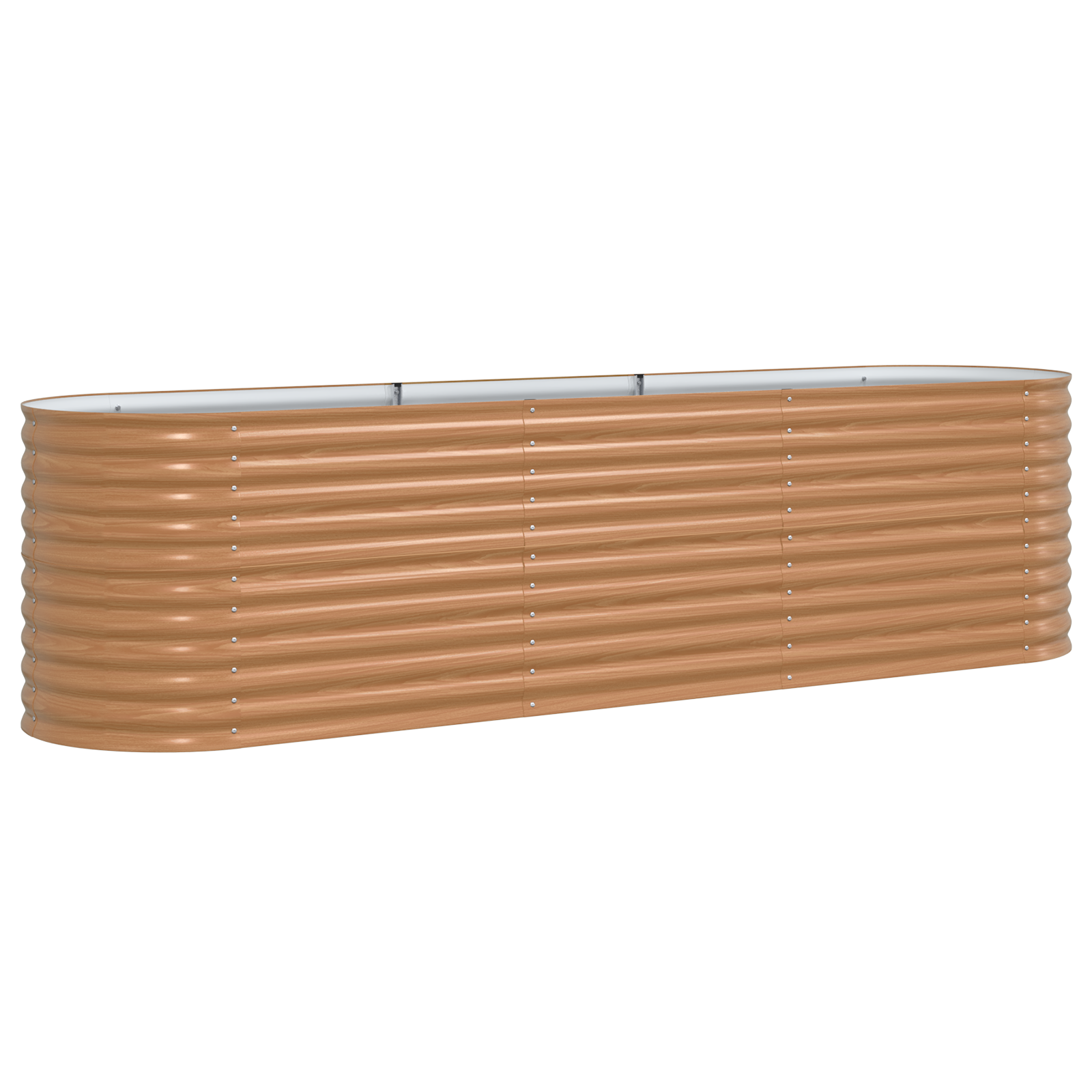 Raised Bed Planter Wood Effect Metal 320 X 80 X 81 cm Durable - Image 2