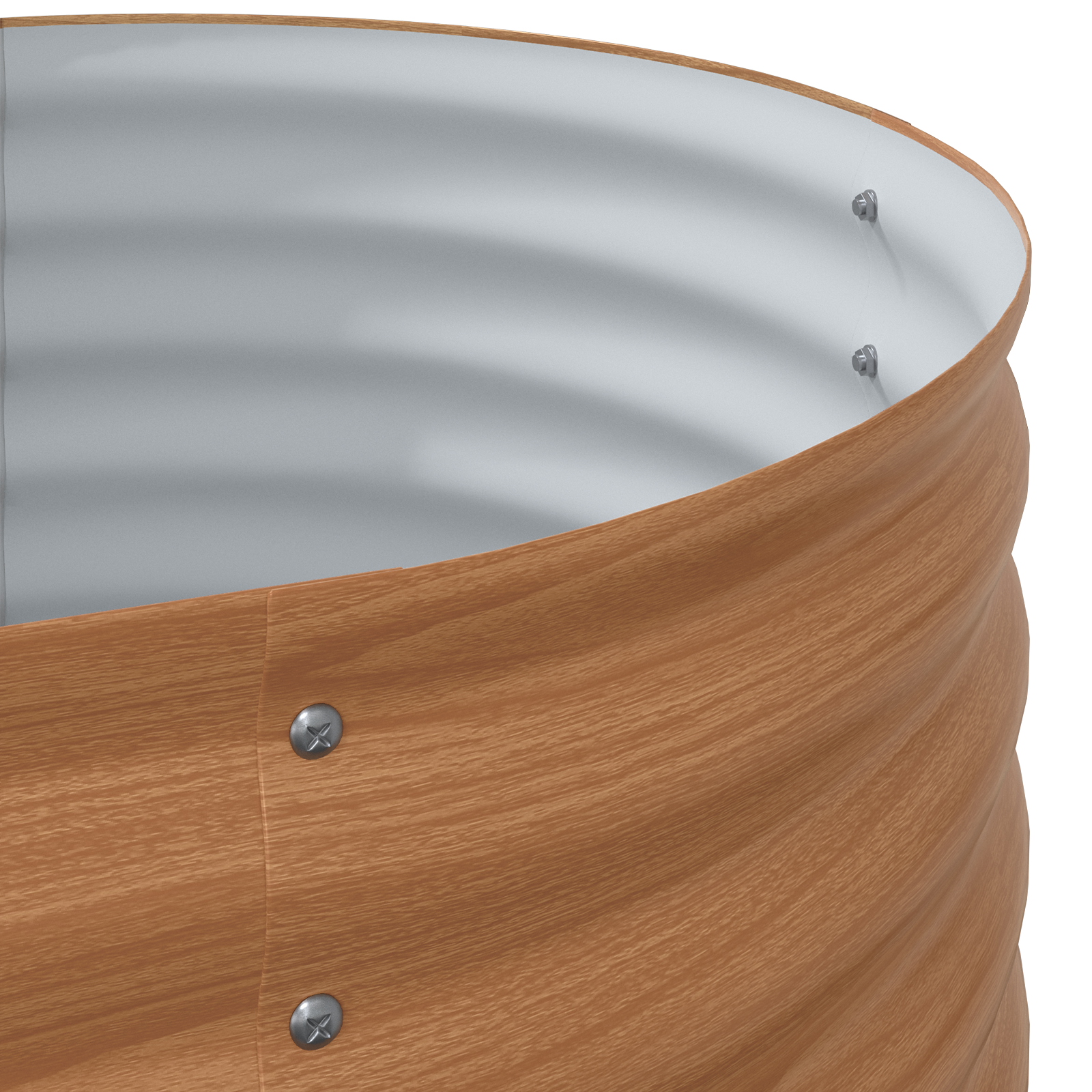 Brown Raised Garden Bed - Wood Look 240x80x81 cm Steel - Image 8