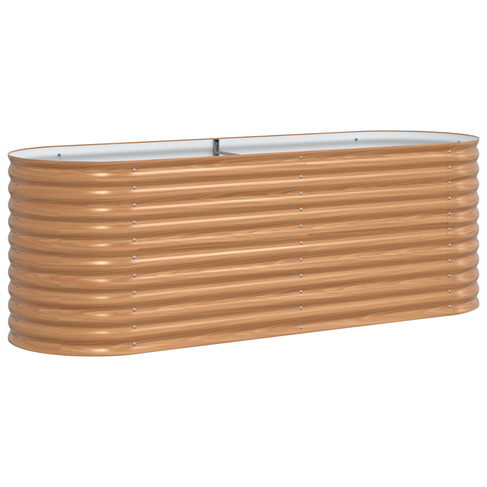 Brown Raised Garden Bed - Wood Look 240x80x81 cm Steel - Image 2