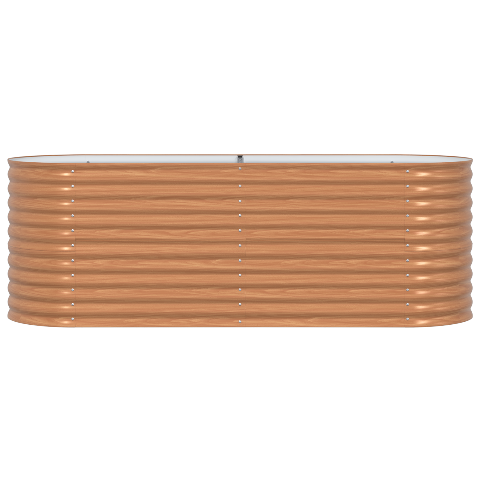 Brown Raised Garden Bed - Wood Look 240x80x81 cm Steel - Image 5