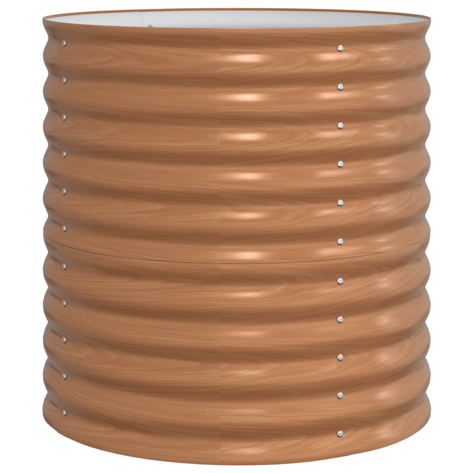 Raised Garden Bed Brown with Wood Look 80x80x81 cm Steel - Image 2