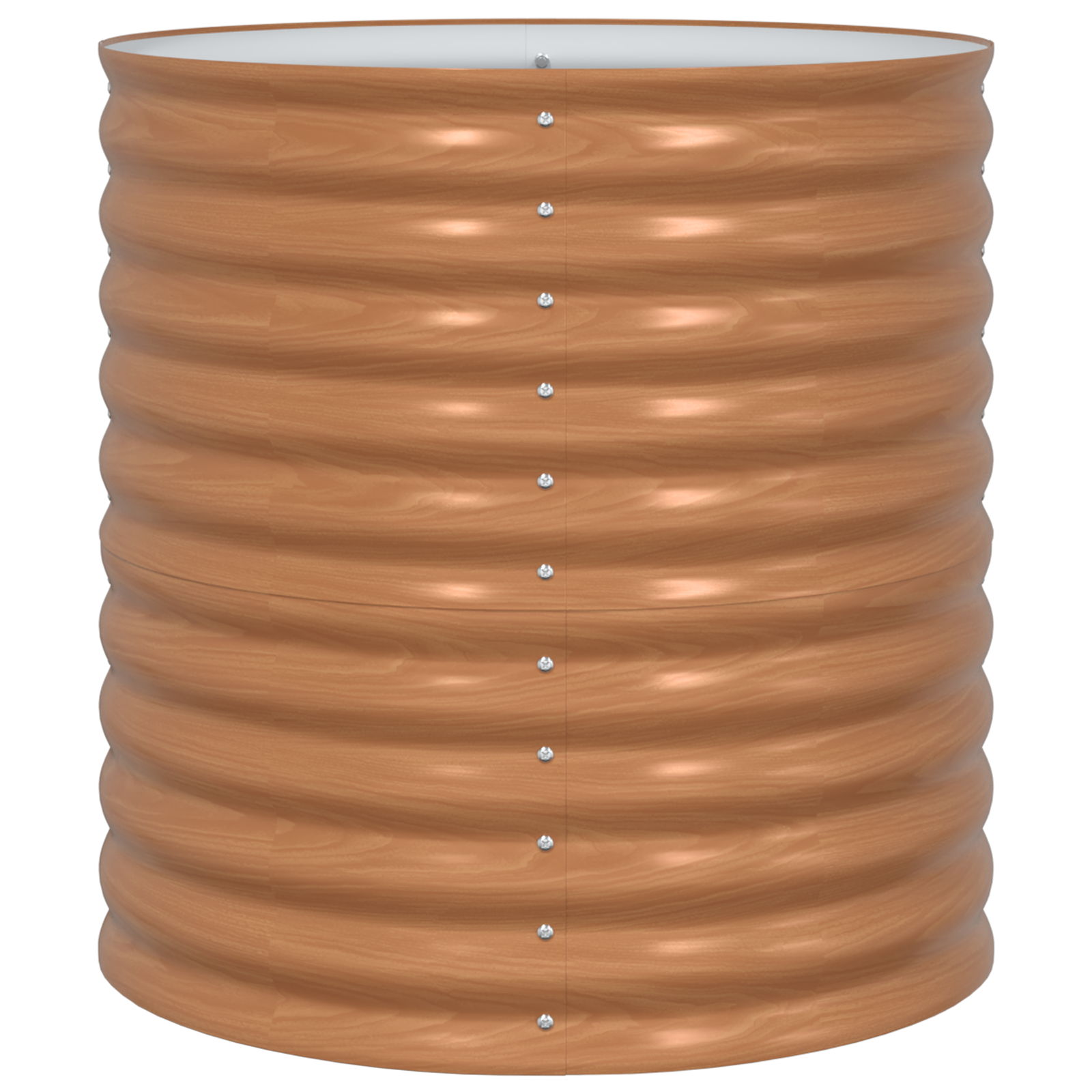 Raised Garden Bed Brown with Wood Look 80x80x81 cm Steel - Image 5