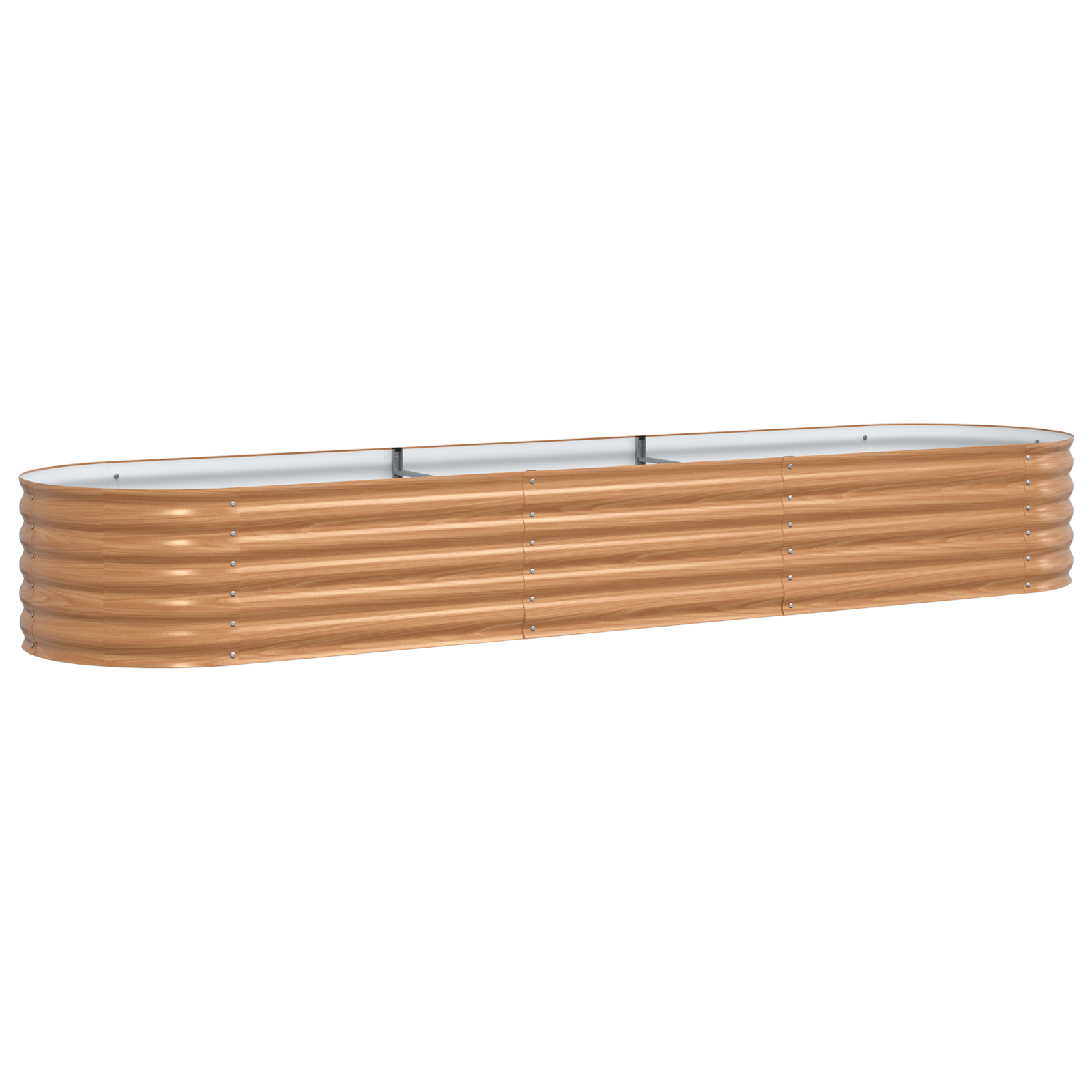 Raised Garden Bed Brown with Wood Look 320x80x44 cm Steel - Image 2