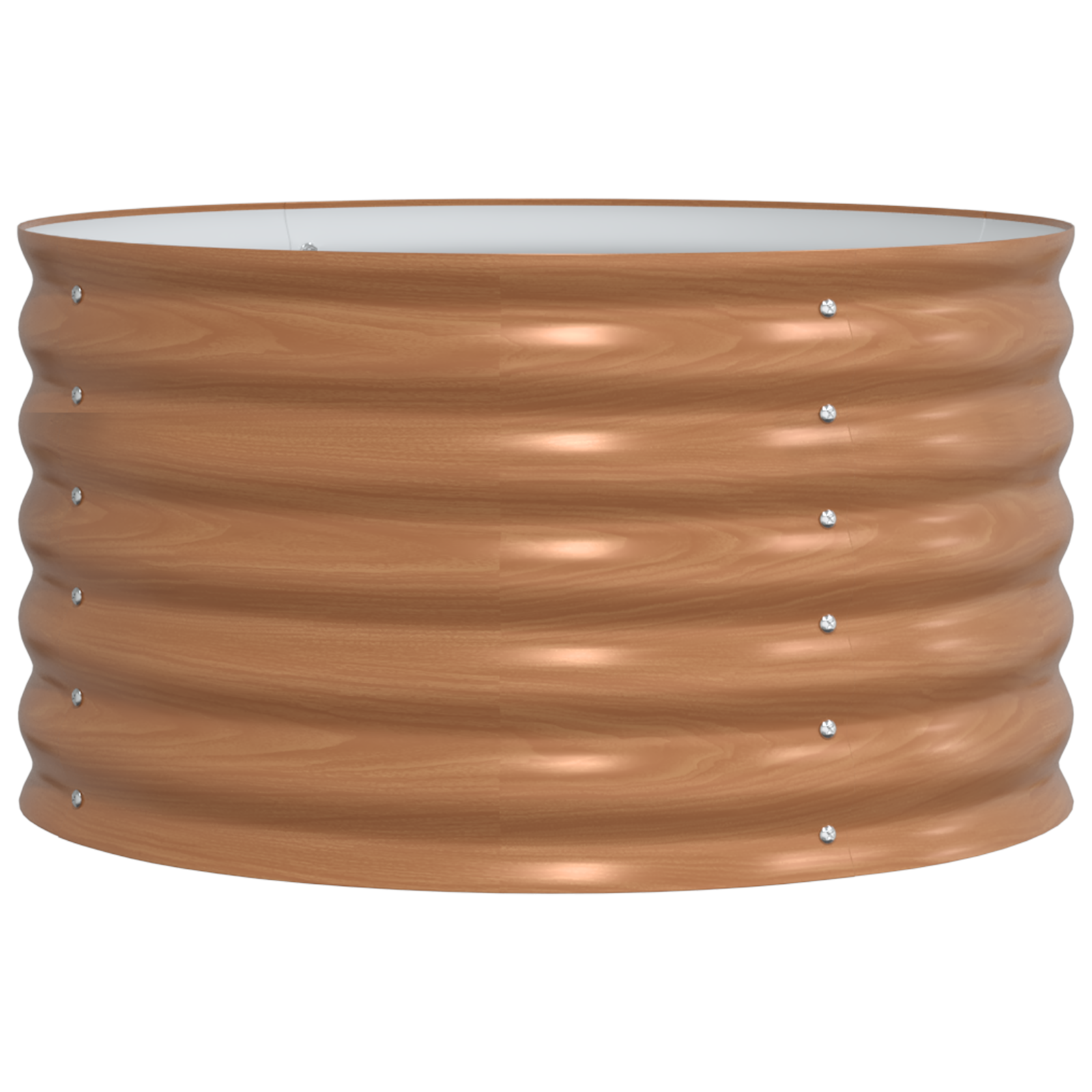 Raised Garden Bed Brown with Wood Look 80x80x44 cm Steel - Image 2