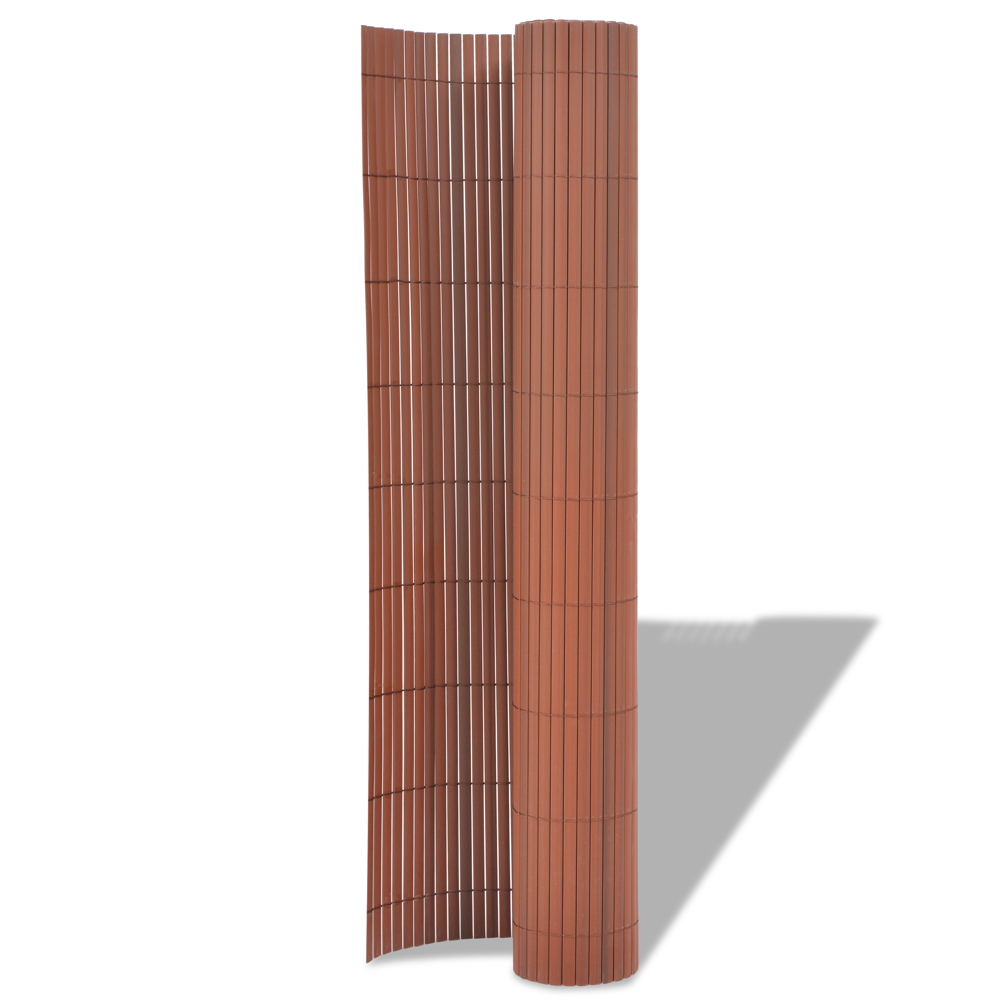 Garden Fence Double-Sided Brown 1.5x3 m PVC - Image 2