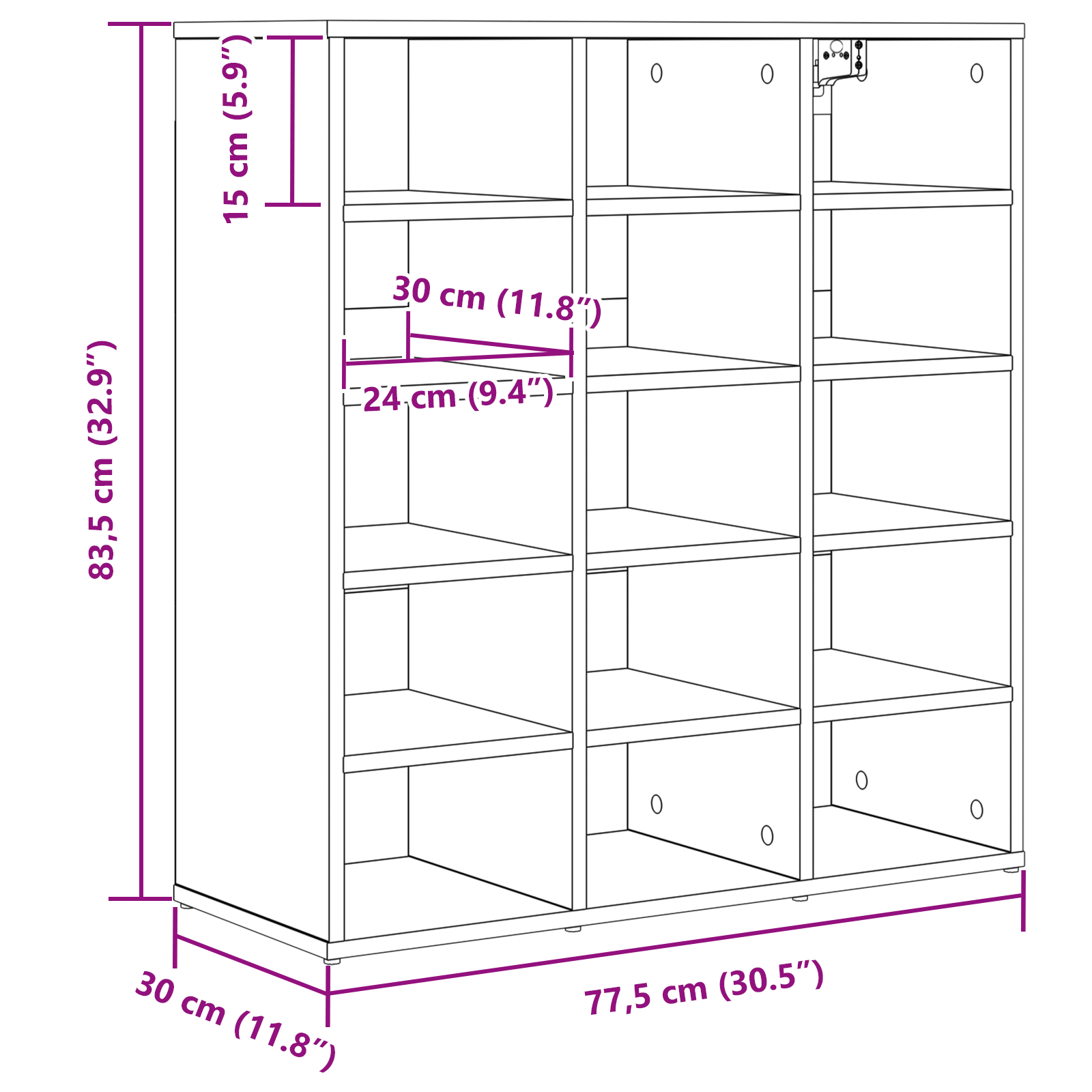 Kinga kapp riiuliga Valge 77,5 x 30 x 83,5 cm Tehispuit 9 Kõik vajalik sinu aeda ja koju! Kinga kapp riiuliga Valge 77,5 x 30 x 83,5 cm Tehispuit - Image 9