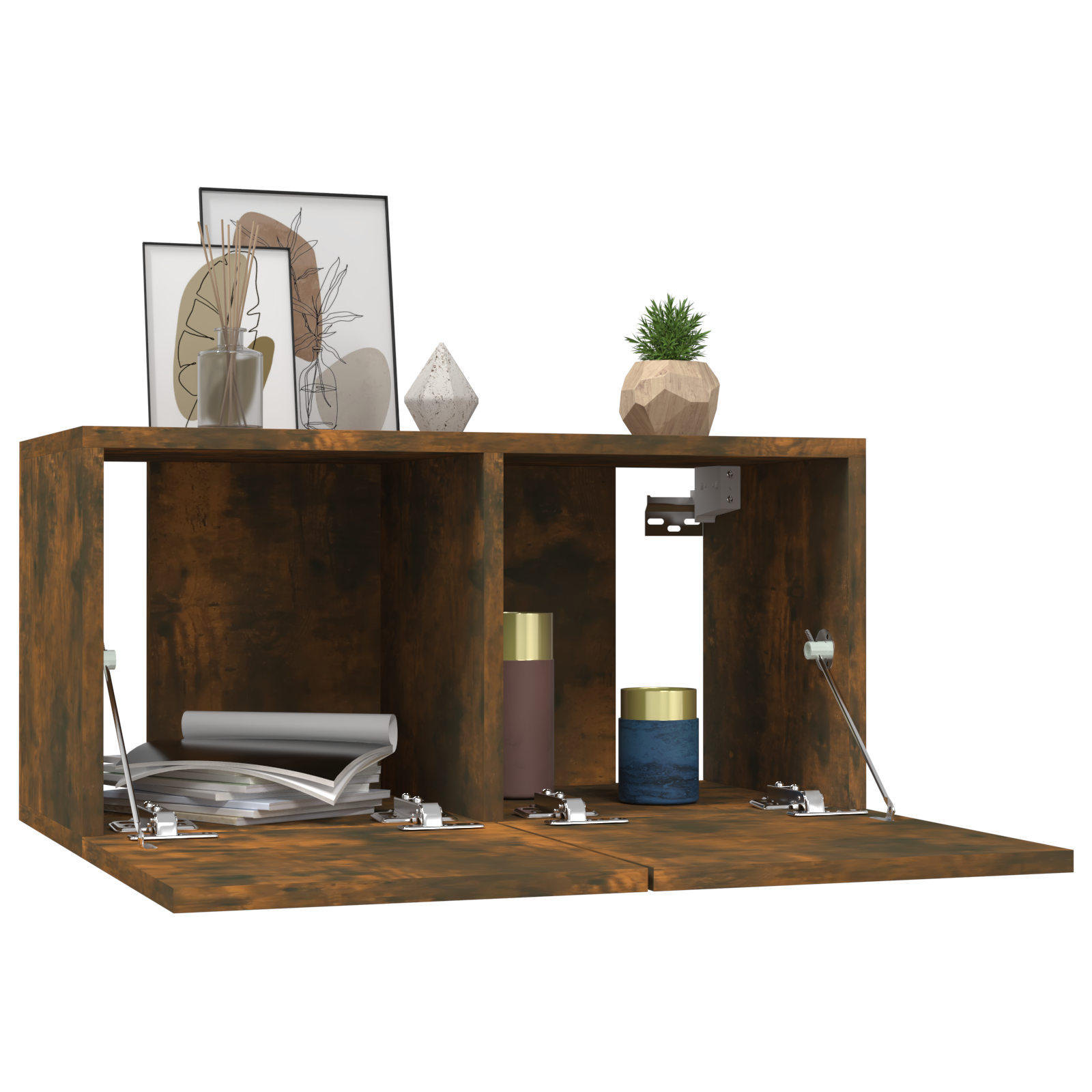 Hanging TV Cabinets 2 pcs Smoked Oak 60x30x30 cm - Image 3