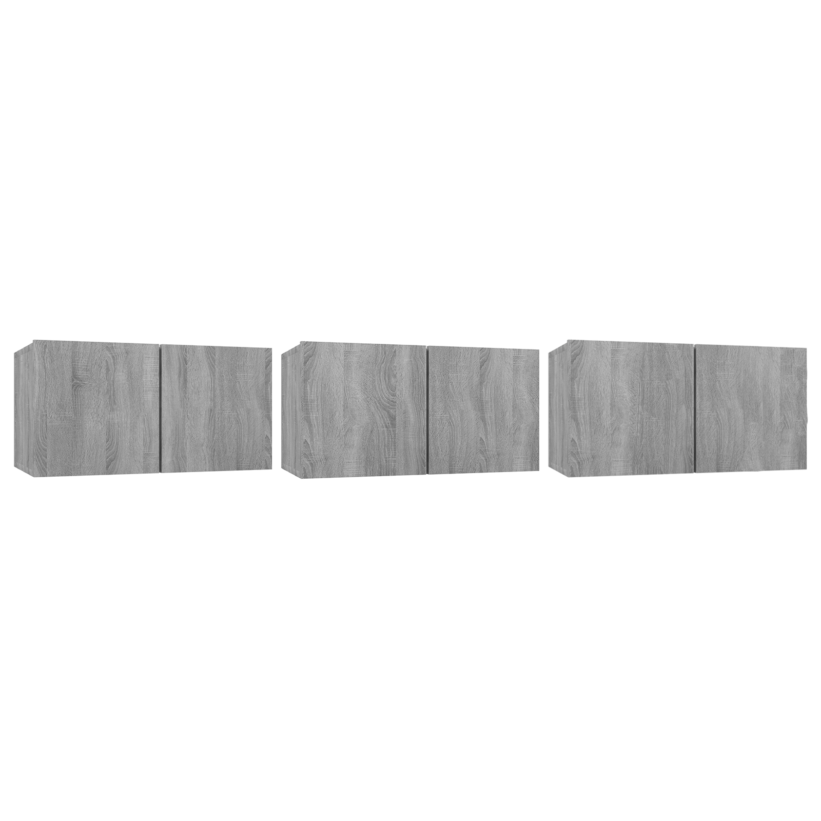 Thumbnail - vidaXL TV-Wandschränke 3 Stk. Grau Sonoma 60x30x30 cm Holzwerkstoff