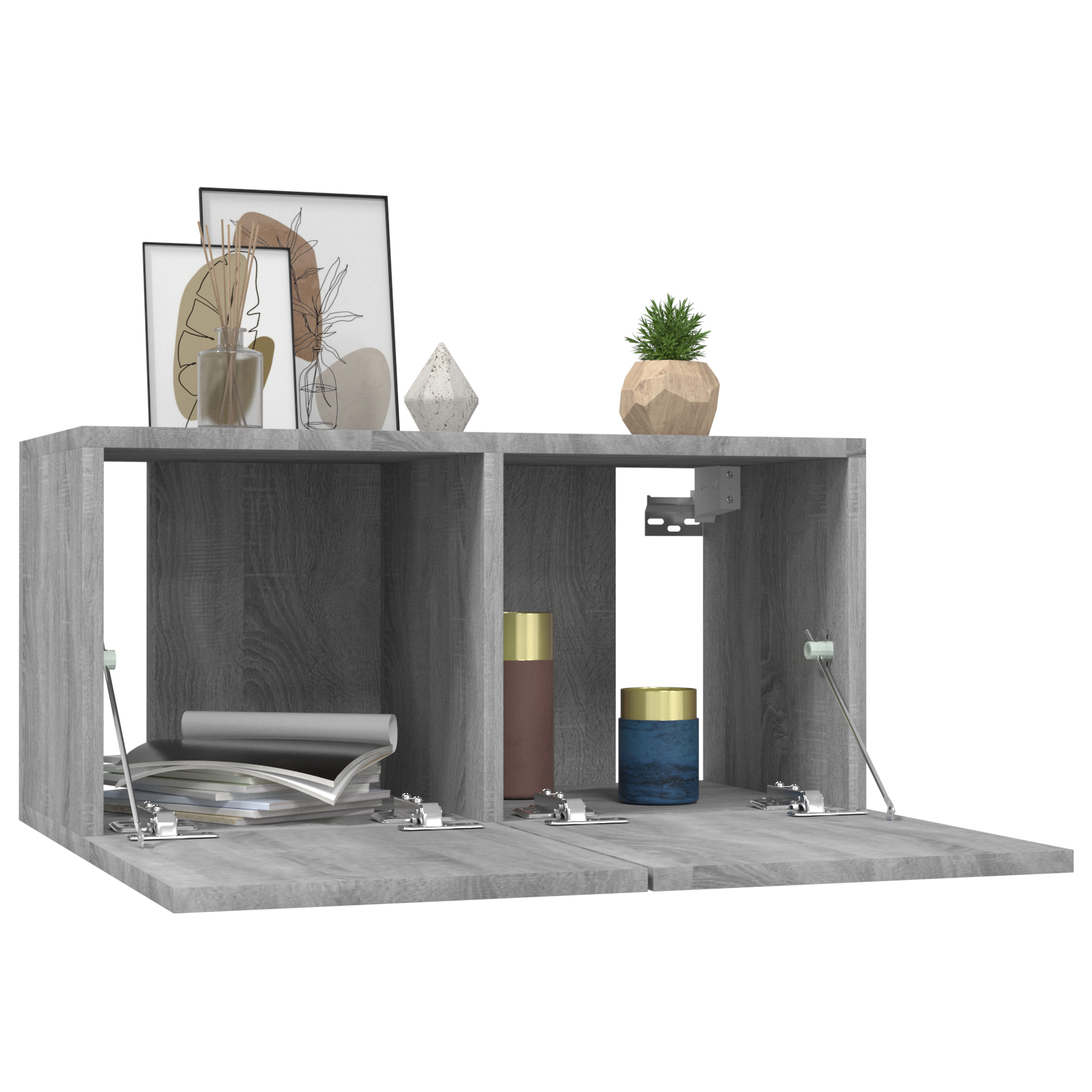Thumbnail - vidaXL TV-Wandschränke 3 Stk. Grau Sonoma 60x30x30 cm Holzwerkstoff