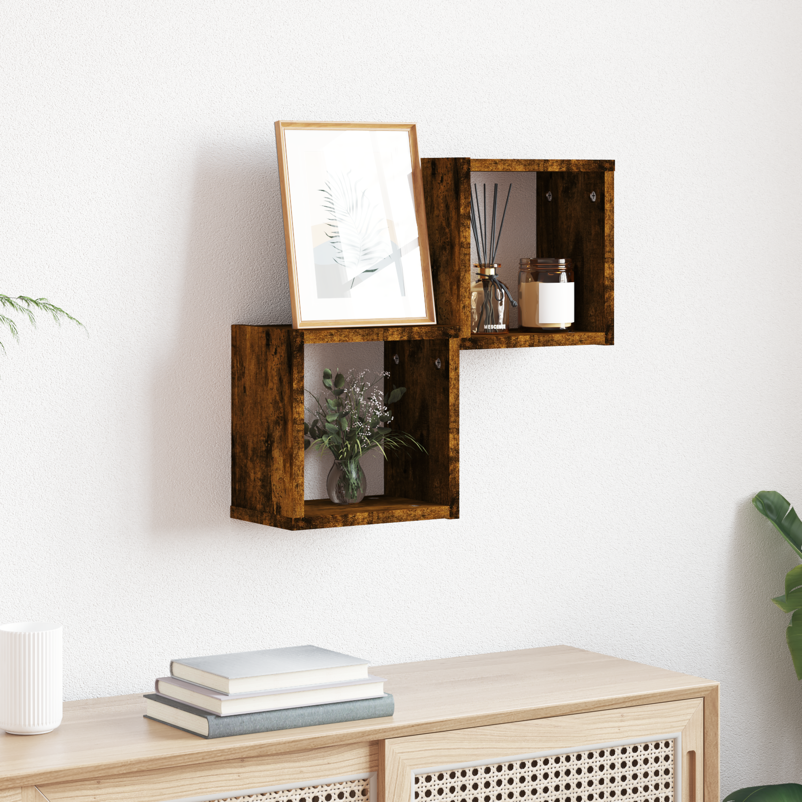 Floating Shelves Smoked oak Solid Oak wood Medium Wall mounting