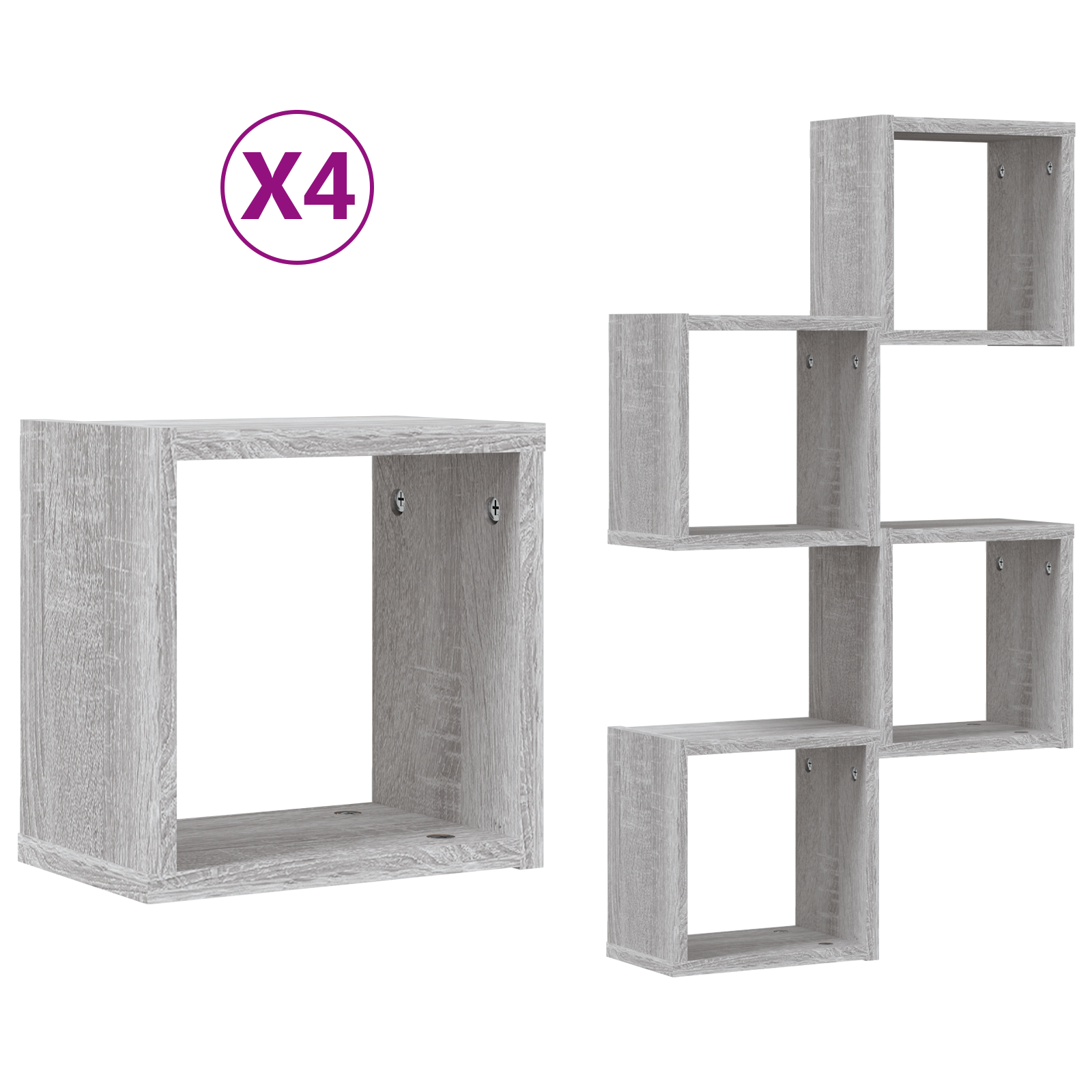 Floating Shelves Grey sonoma MDF Medium Wall mounting - Image 2