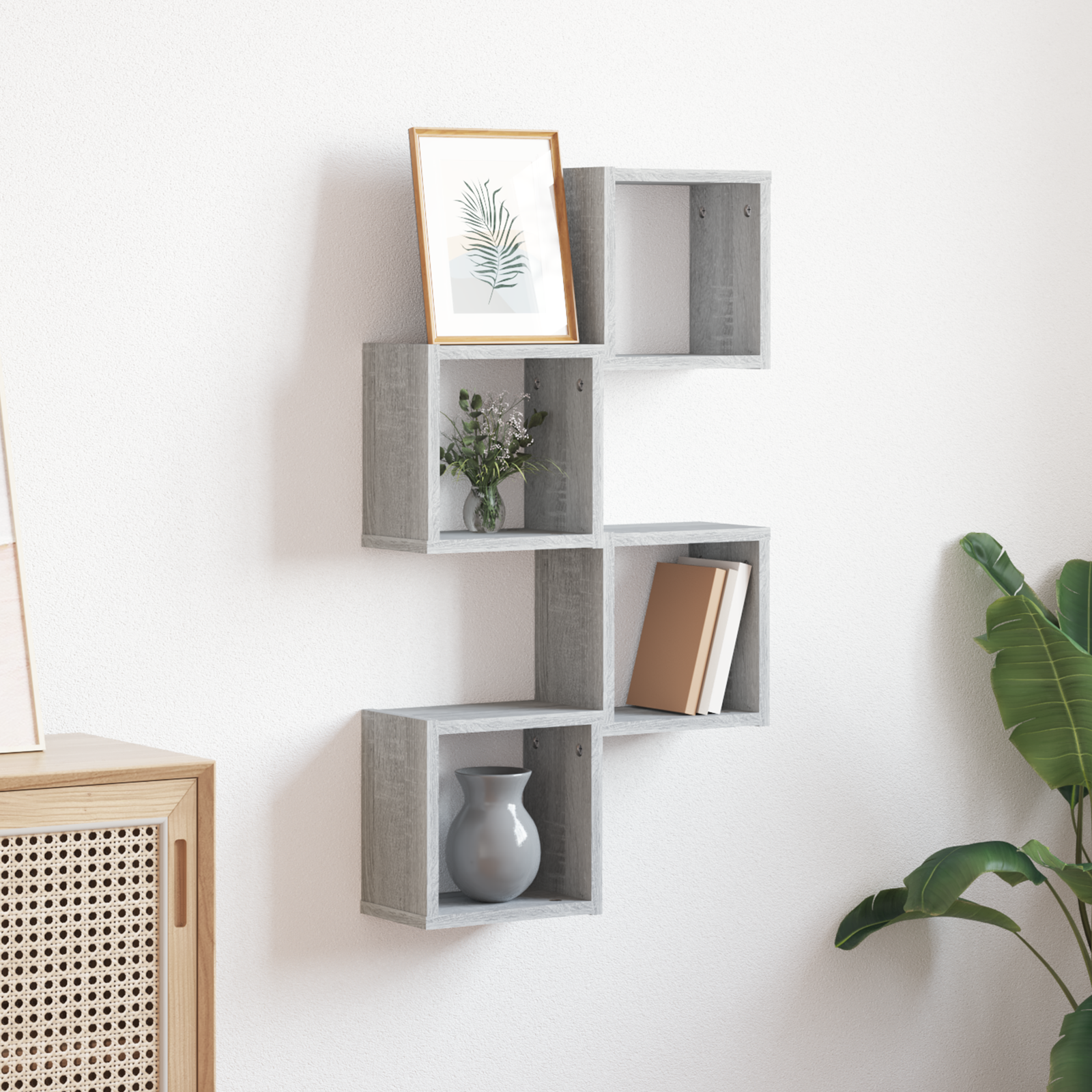 Floating Shelves Grey sonoma MDF Medium Wall mounting
