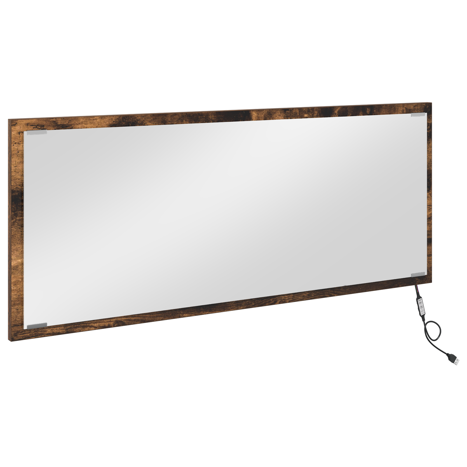LED Bathroom Mirror Smoked Oak 90x8,5x37 cm Engineered Wood - Image 2