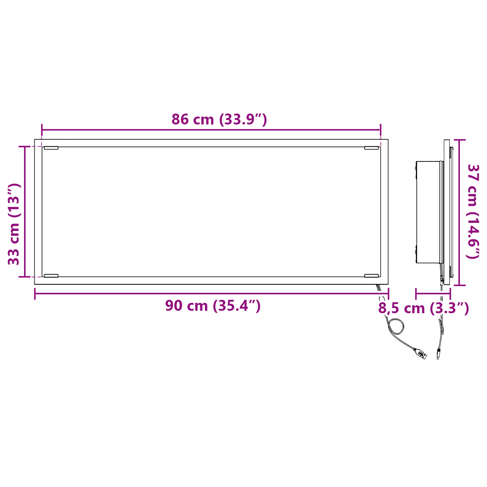LED Bathroom Mirror Smoked Oak 90x8,5x37 cm Engineered Wood - Image 9
