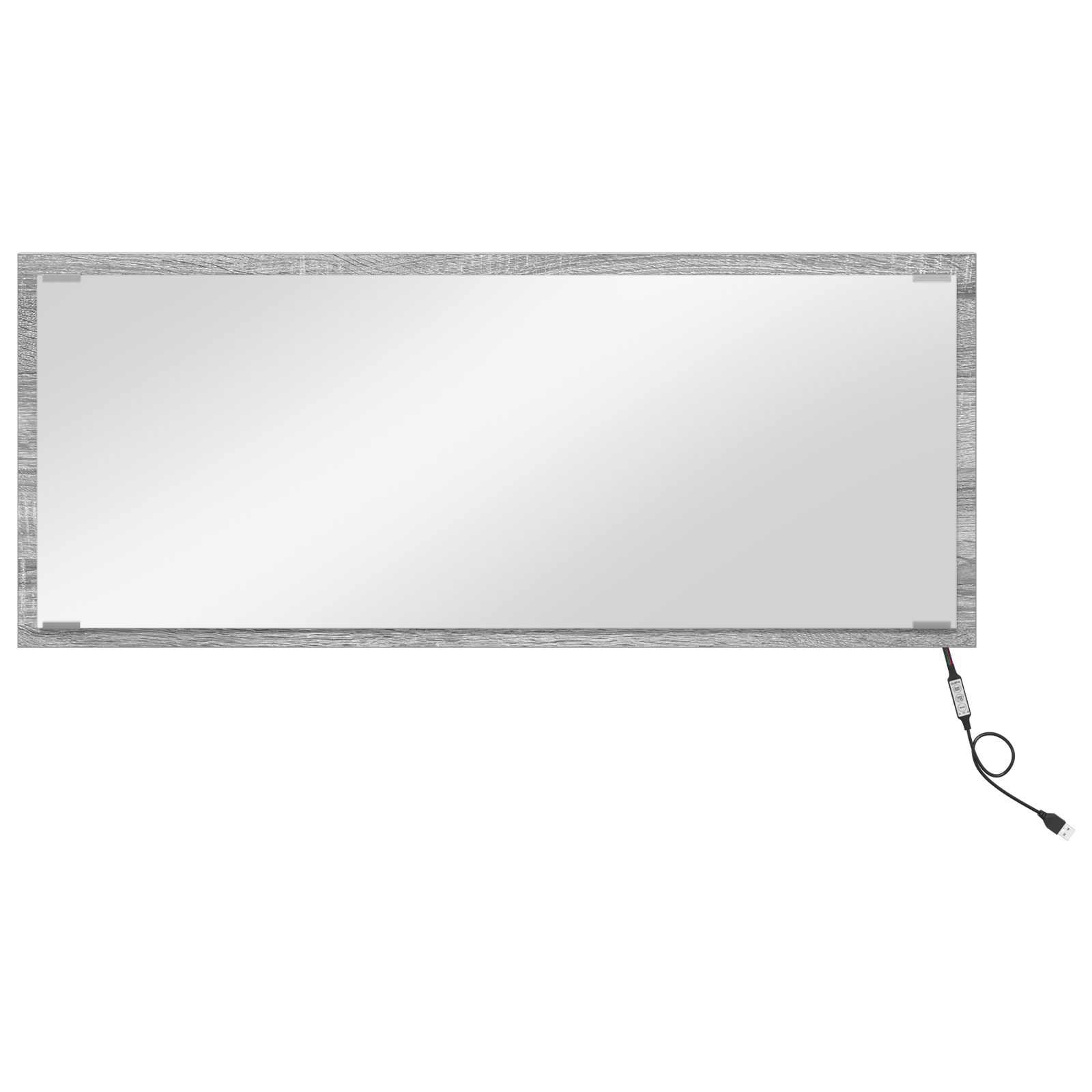 Bathroom Mirror with LED Light Grey Sonoma 90x8,5x37 cm - Image 2