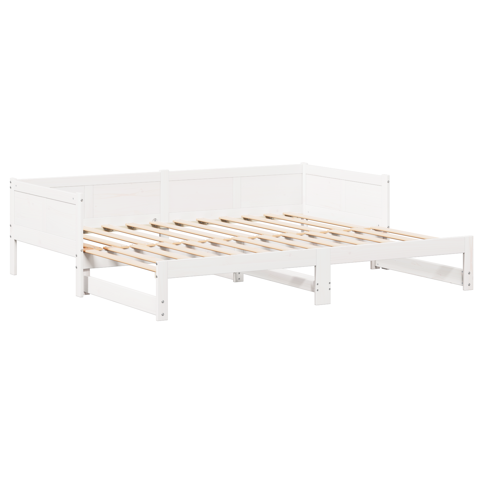 Ištraukiama dienos lova Balta 90x200 cm Kieta pušies mediena - Image 6