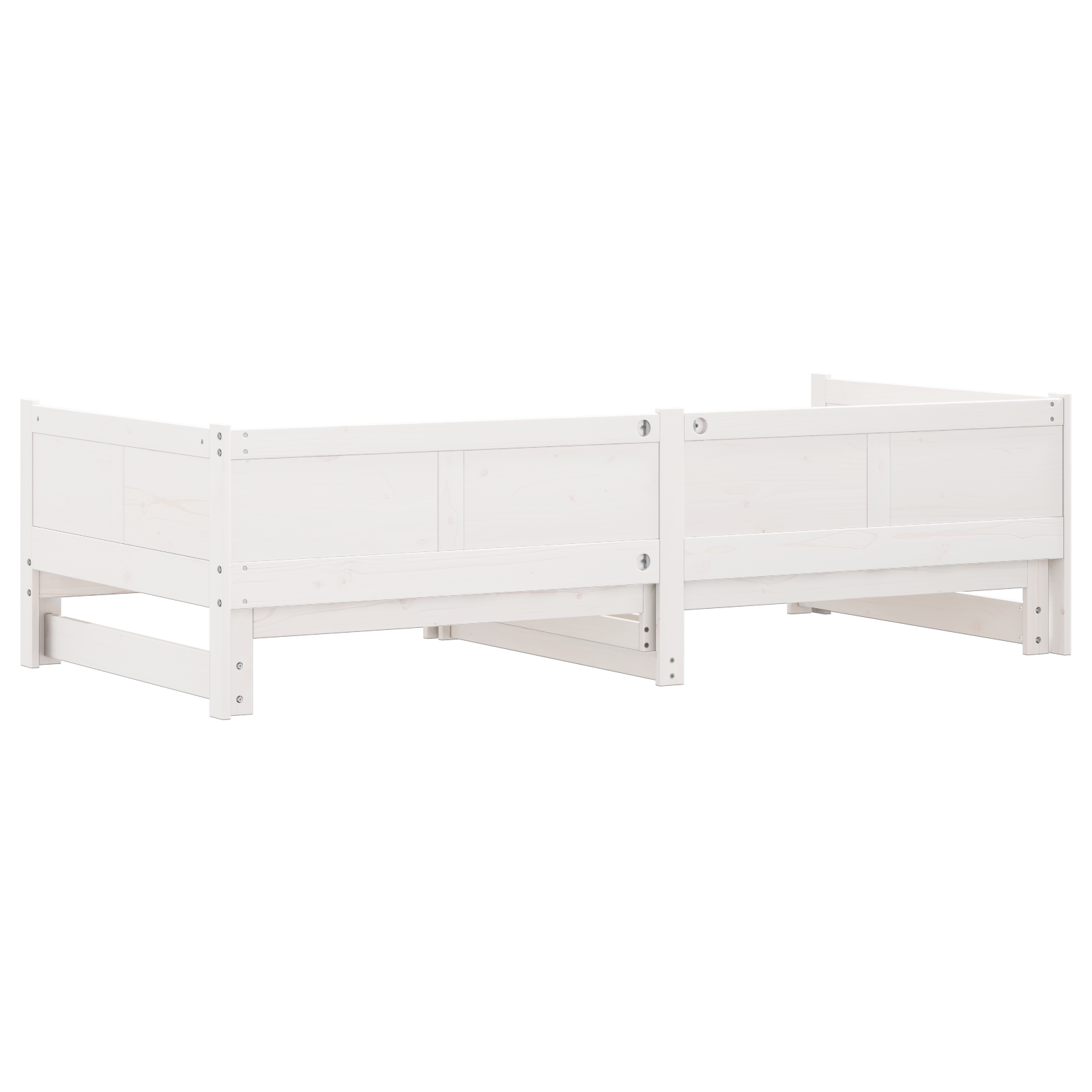Ištraukiama dienos lova Balta 90x200 cm Kieta pušies mediena - Image 9