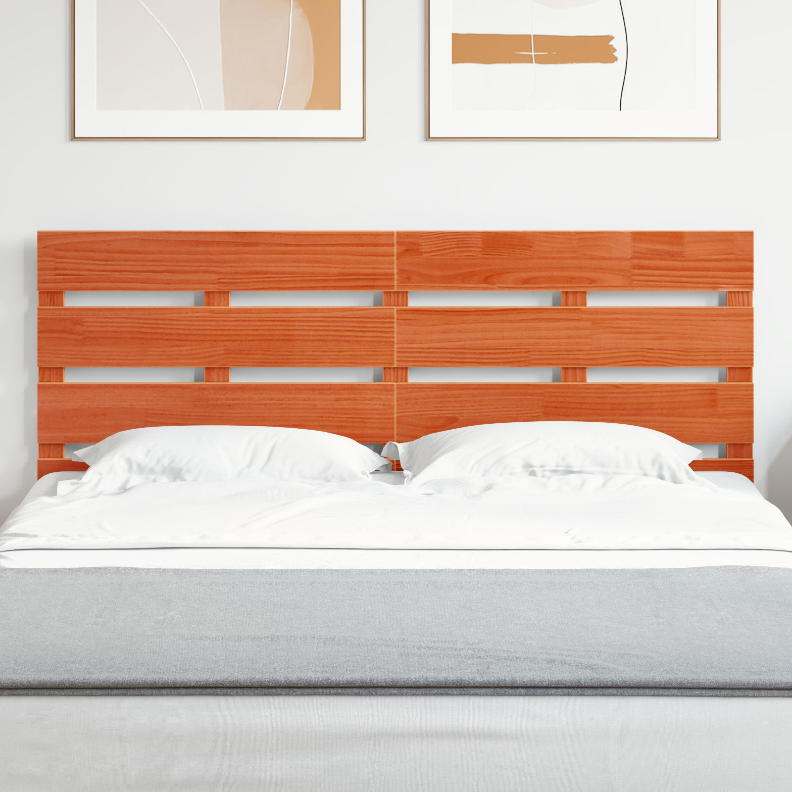 Headboard Wax Brown 140 cm Solid Wood Pine