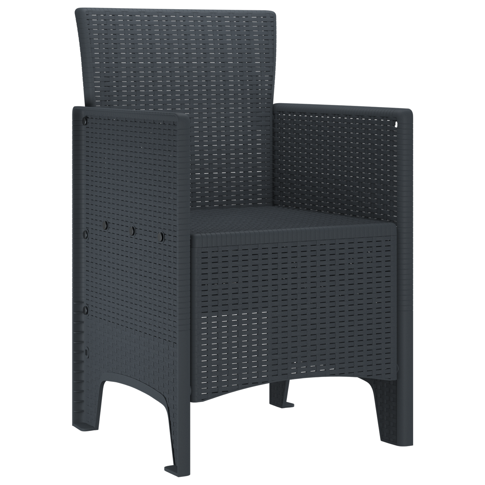 Garden Chairs 2 pcs Anthracite Poly Rattan - Image 4