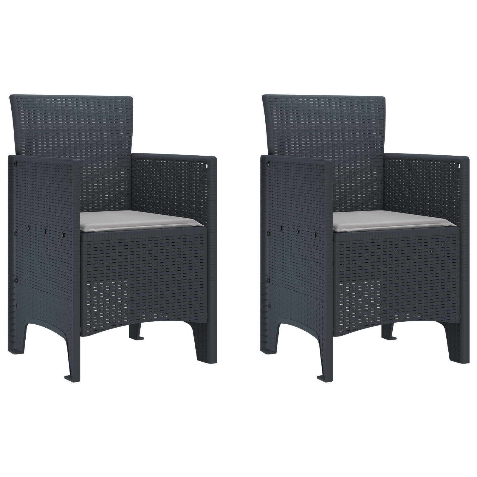 Garden Chair Set of 2 Anthracite, Light Grey - Image 2