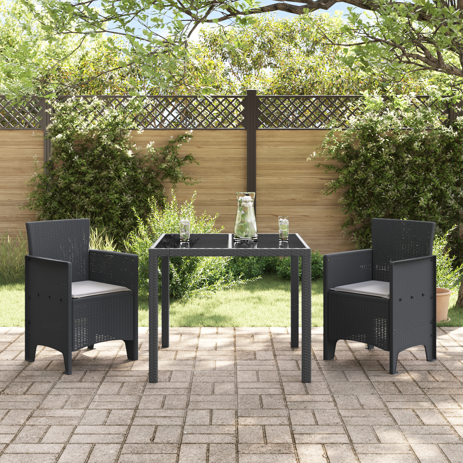 Garden Chair Set of 2 Anthracite, Light Grey - Image 3