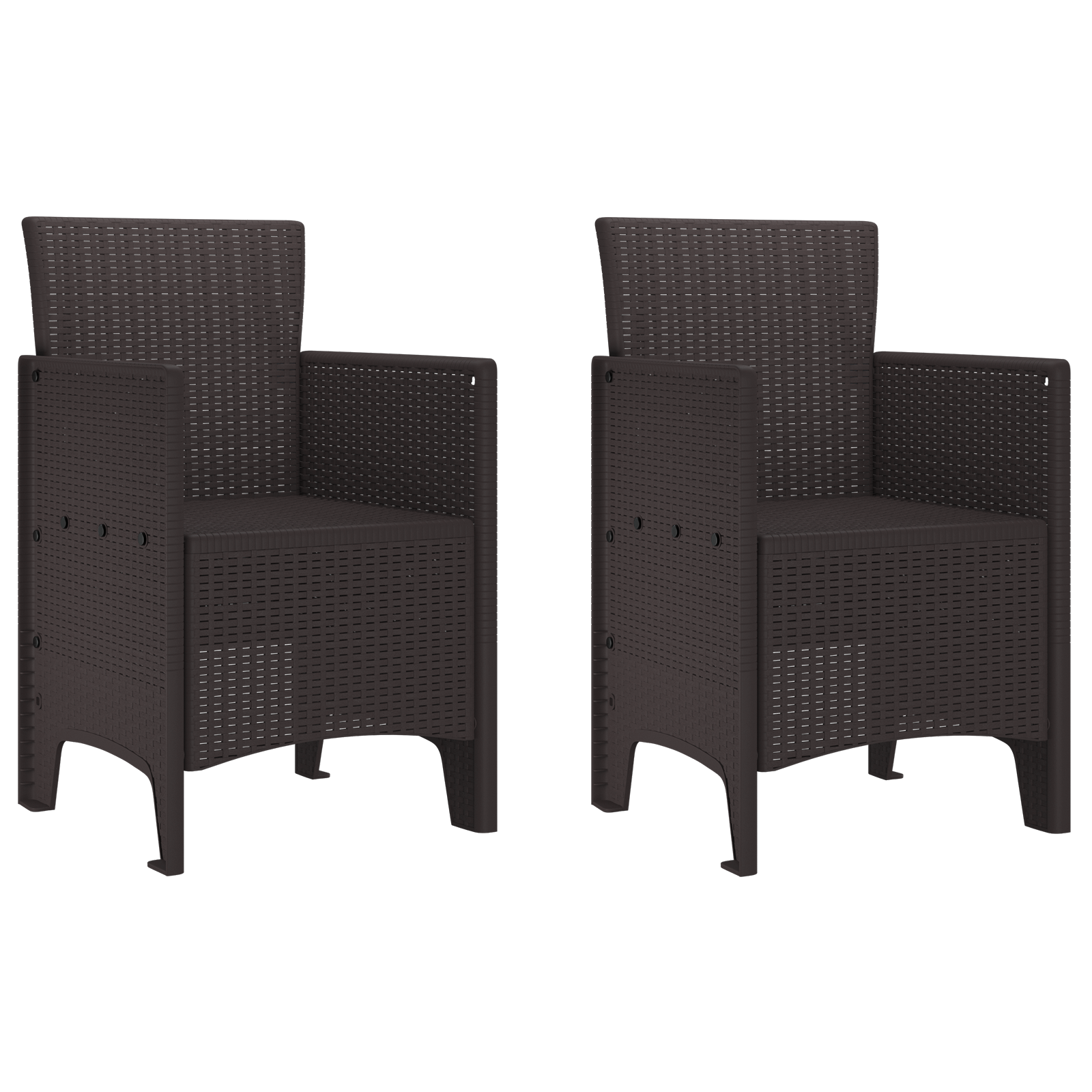 Garden Chairs 2 pcs Brown Poly Rattan - Image 2