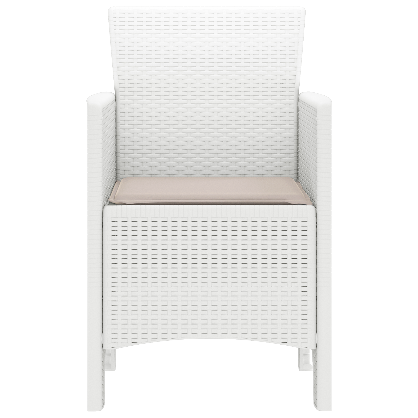 Garden Chair Set of 2 White Taupe Plastic Rattan Polyester - Image 6
