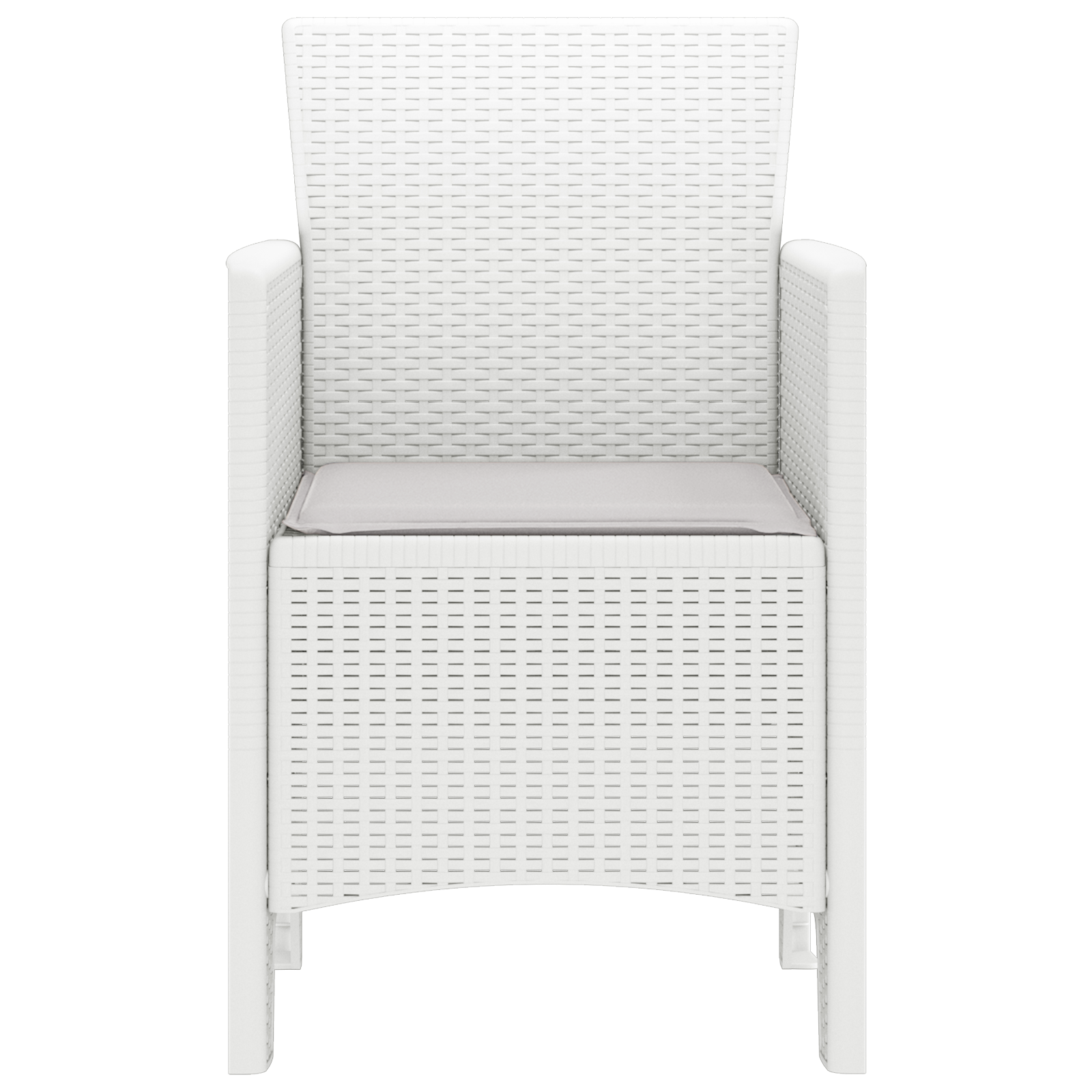 Garden Chair Set of 2 White, Light Grey Plastic, Fabric Medium - Image 6