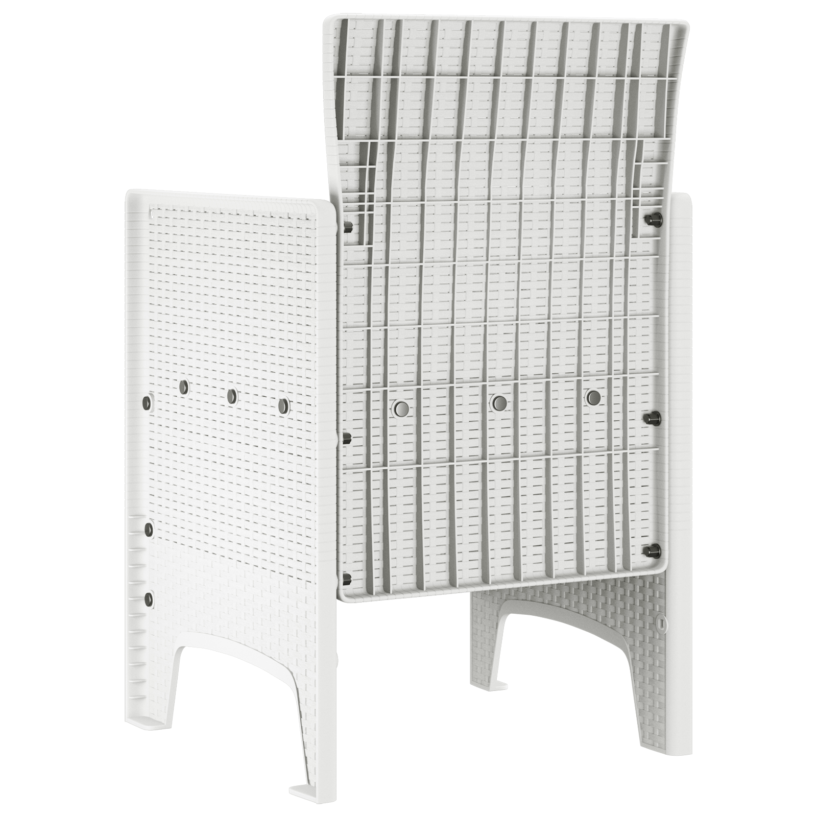 Garden Chairs with Cushions 2 pcs White Poly Rattan - Image 5
