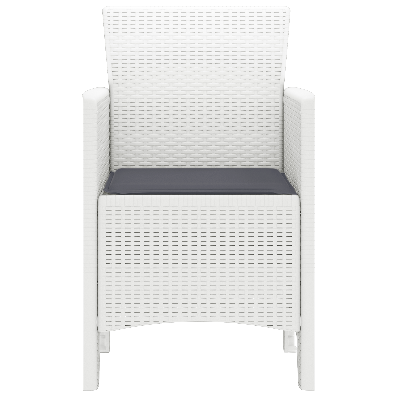 Garden Chairs with Cushions 2 pcs White Poly Rattan - Image 6