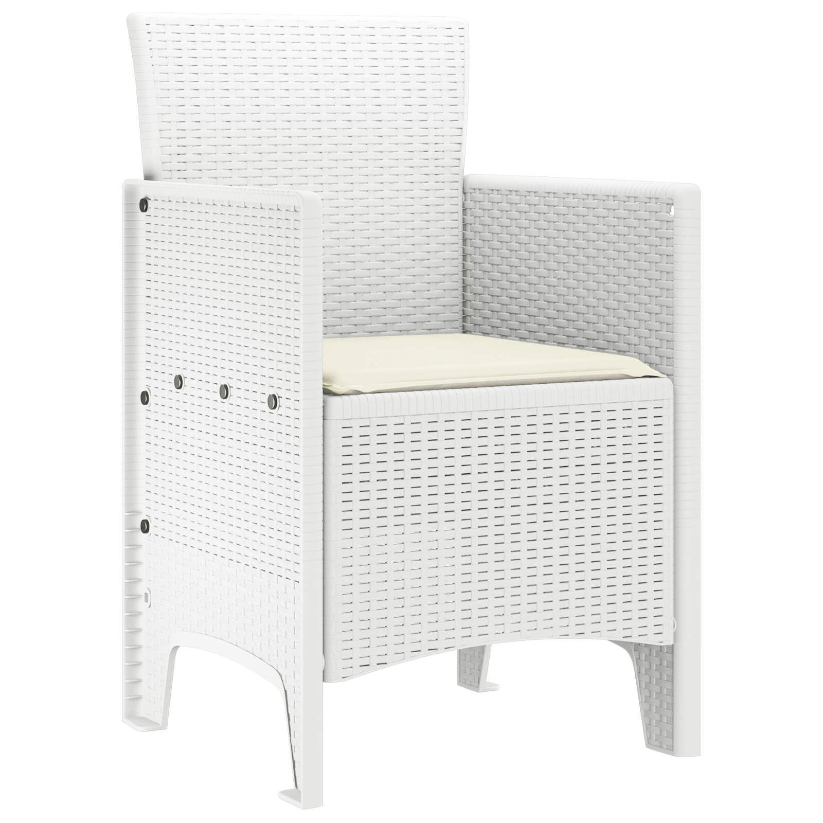 Garden Chairs with Cushions 2 pcs White Poly Rattan - Image 4