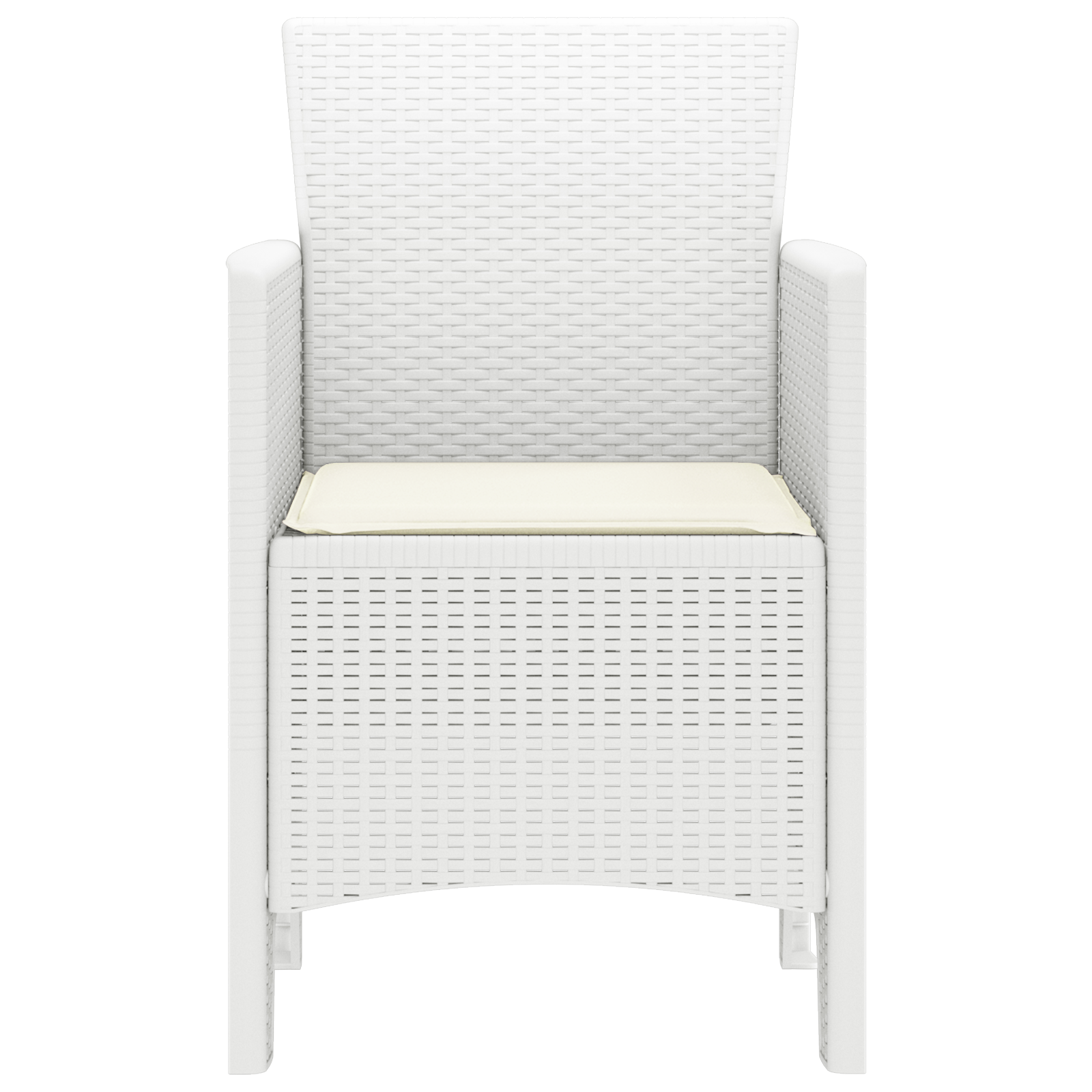 Garden Chairs with Cushions 2 pcs White Poly Rattan - Image 5