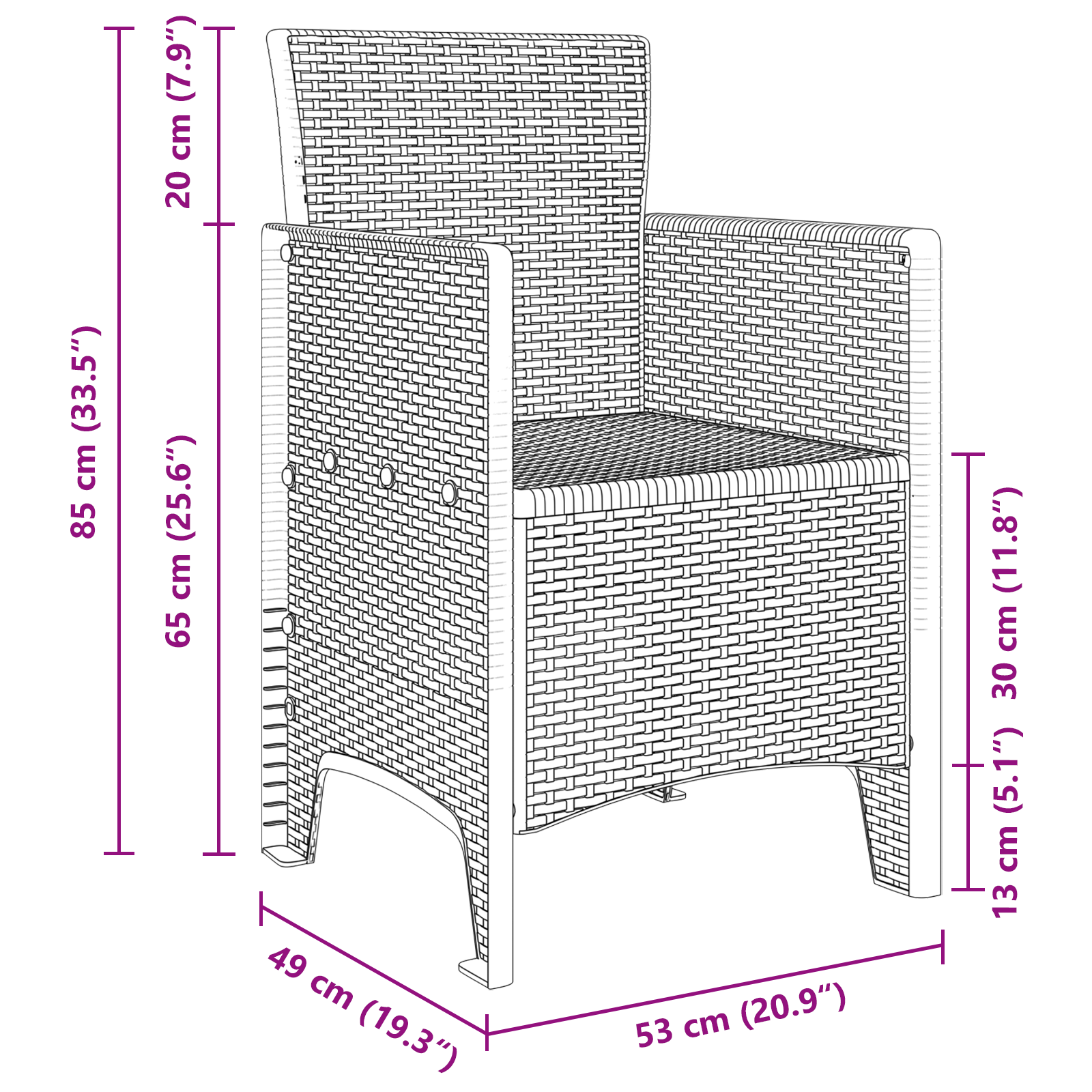 Garden Chairs 4 pcs Anthracite Poly Rattan - Image 10
