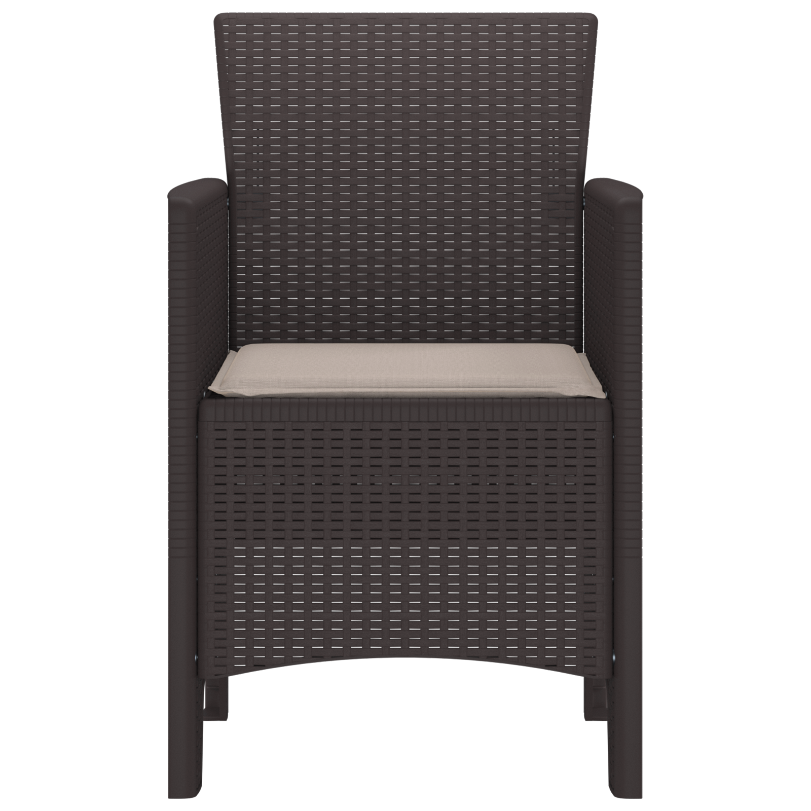 Garden Chairs with Cushions 4 pcs Brown Poly Rattan - Image 5