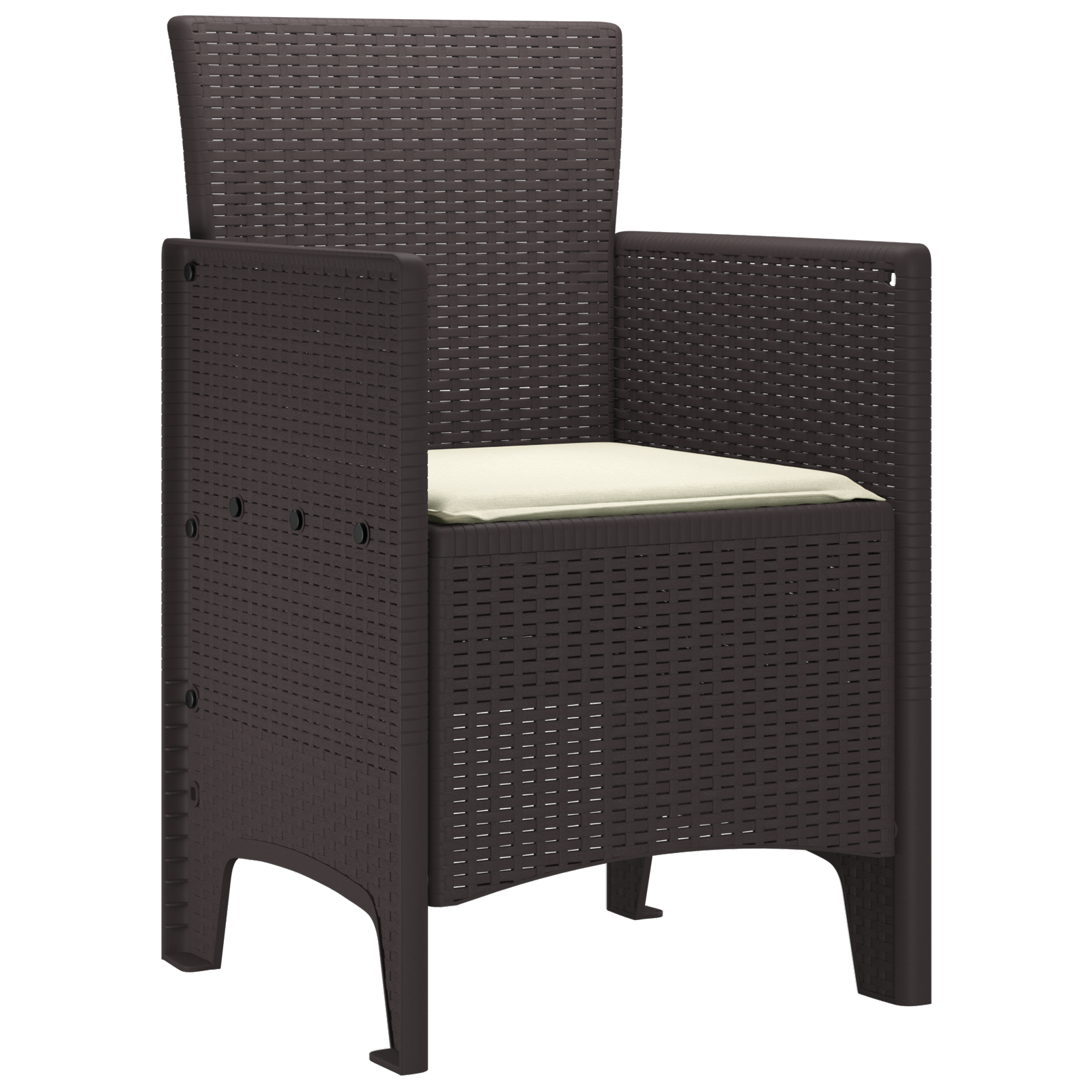 Garden Chairs with Cushions 4 pcs Brown Poly Rattan - Image 4