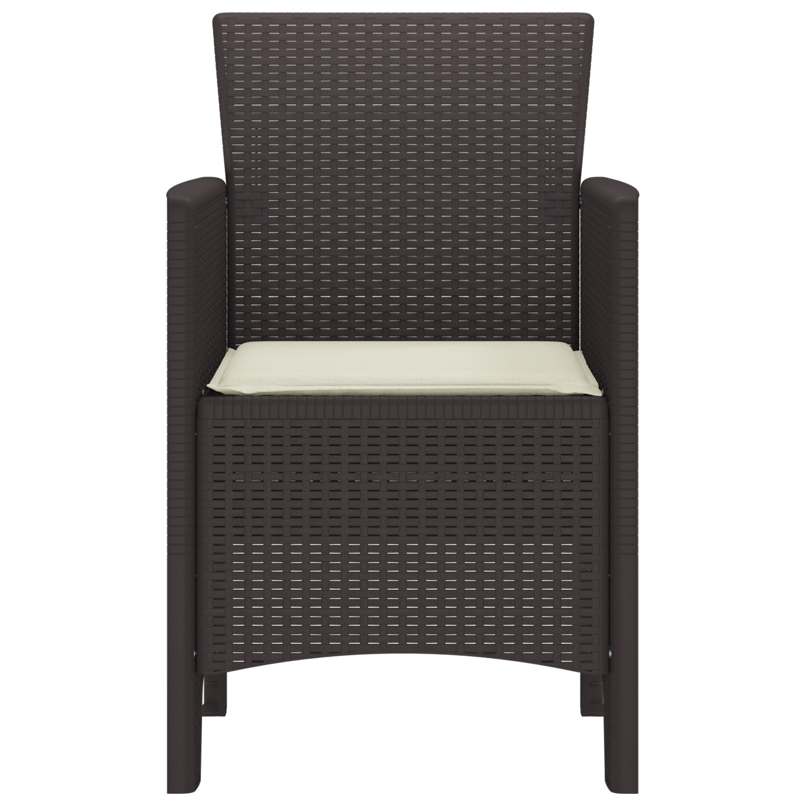 Garden Chairs with Cushions 4 pcs Brown Poly Rattan - Image 5